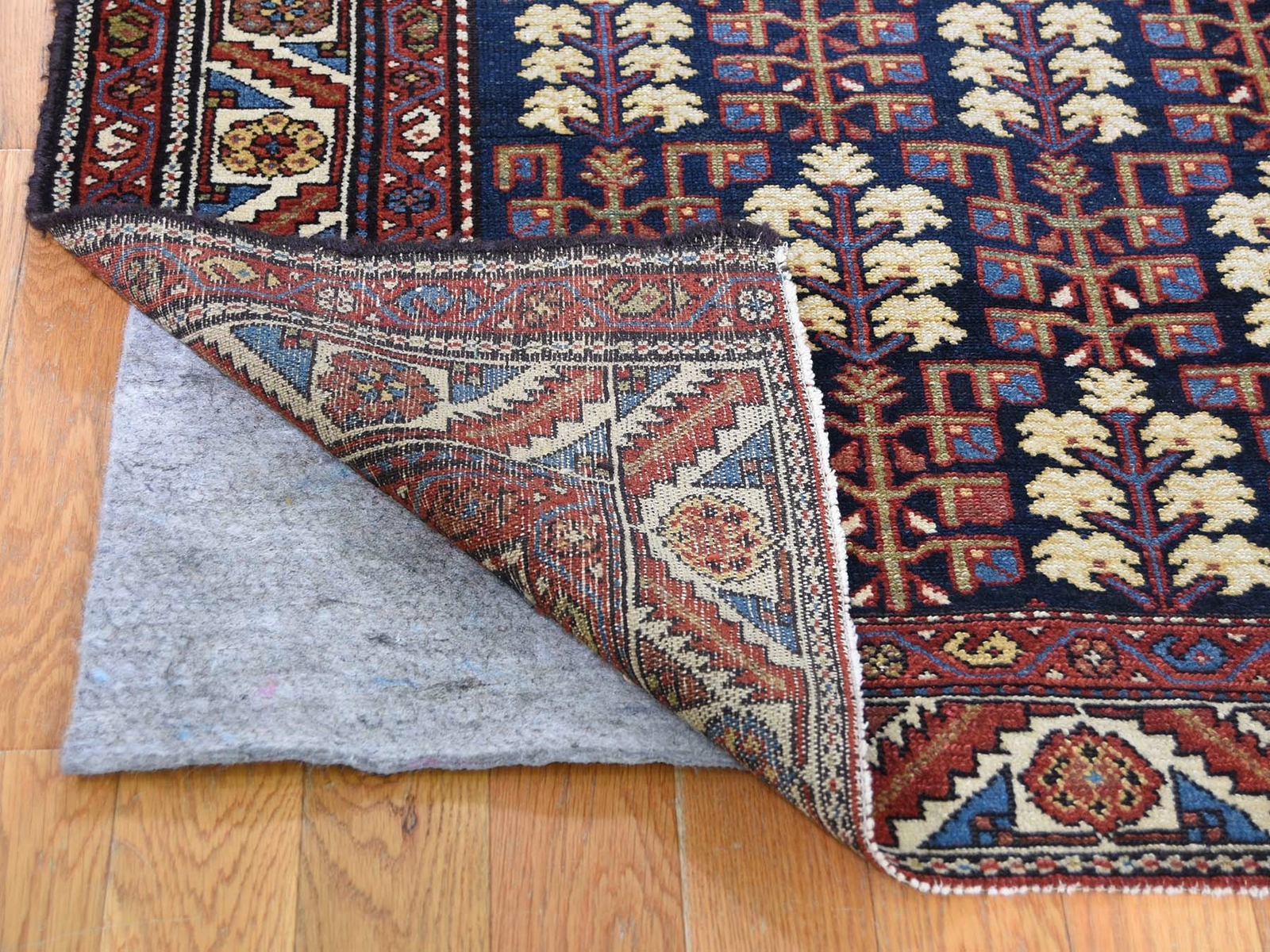 4’4″X5’9″ Navy Antique Farsian Heris With Tree Design Hand-Knotted Rug R45938