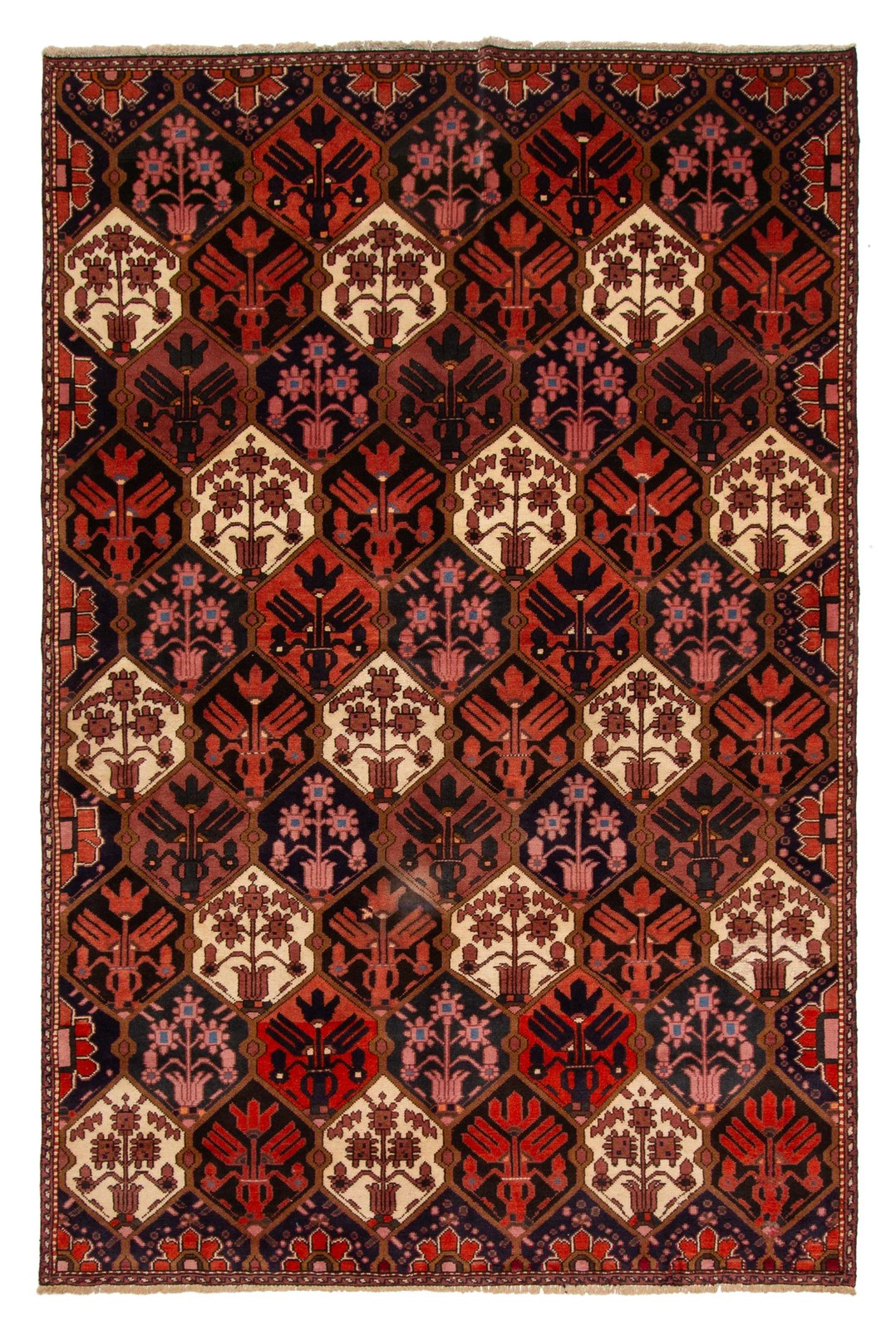 Vintage 5’11” x 8’10” Traditional Hand Knotted Vegetable Dye Wool Area Rug