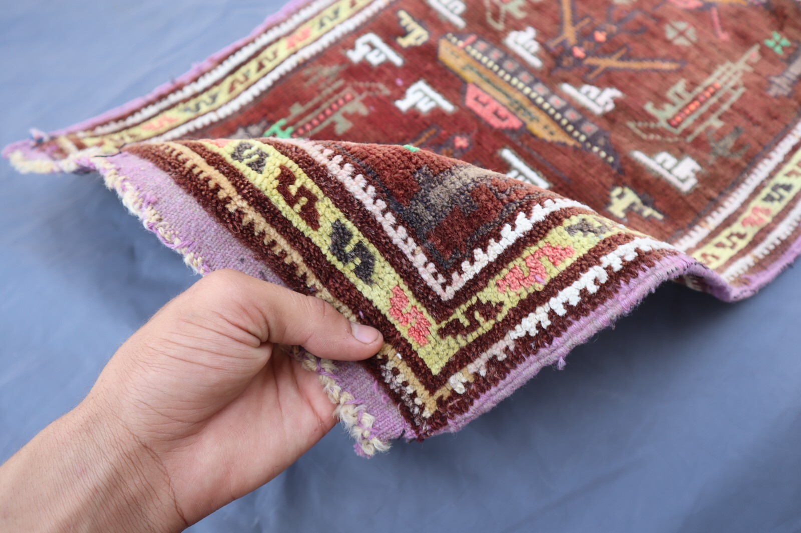Vintage Tribal Rug 1’5×2 ft Afghan Handmade Antique Ethnic Bohemian Style Rug