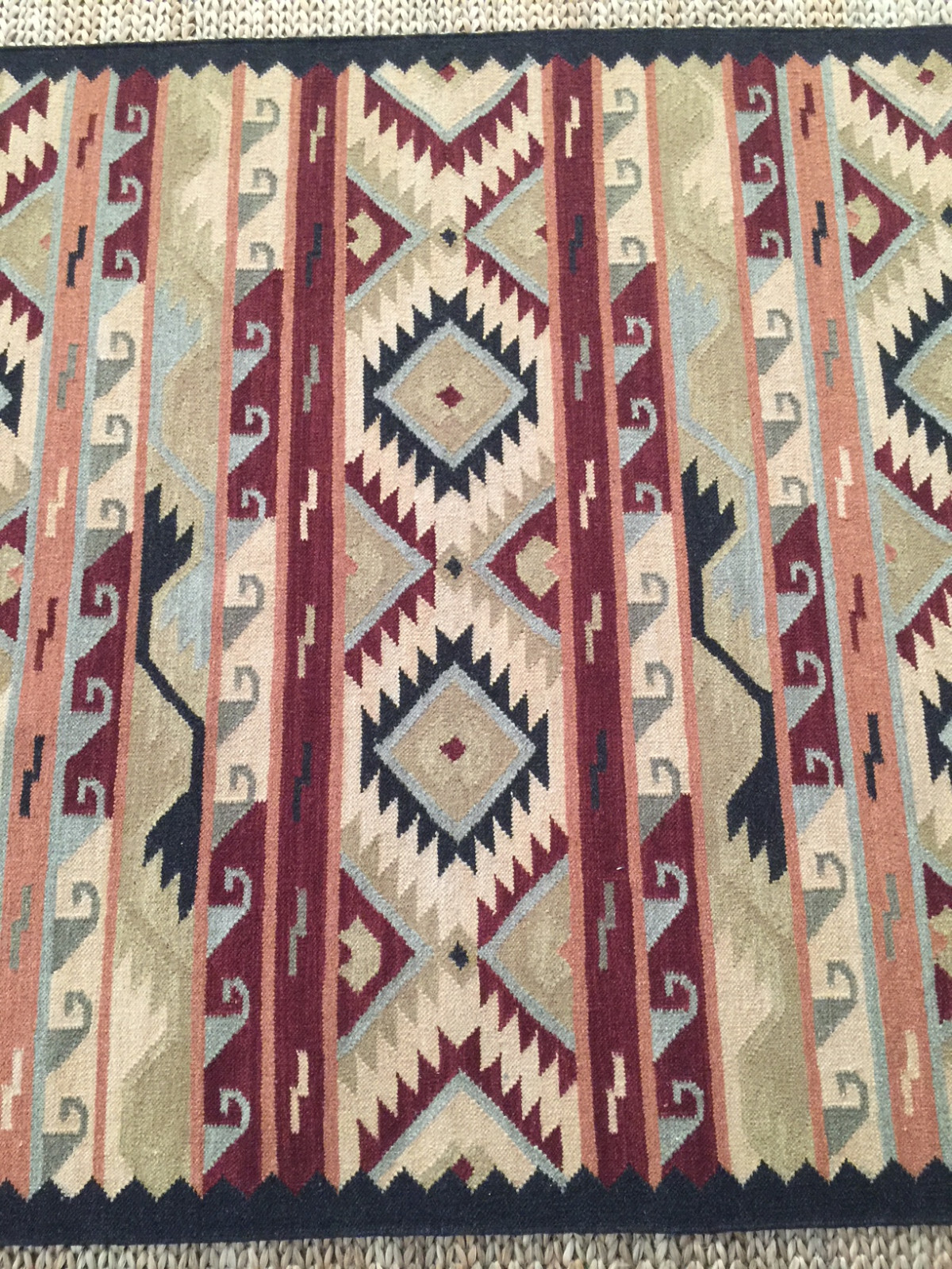 Wool Kilim Southwestern Hand woven Flat Weave Reversible rug Jijum20. *NEW*