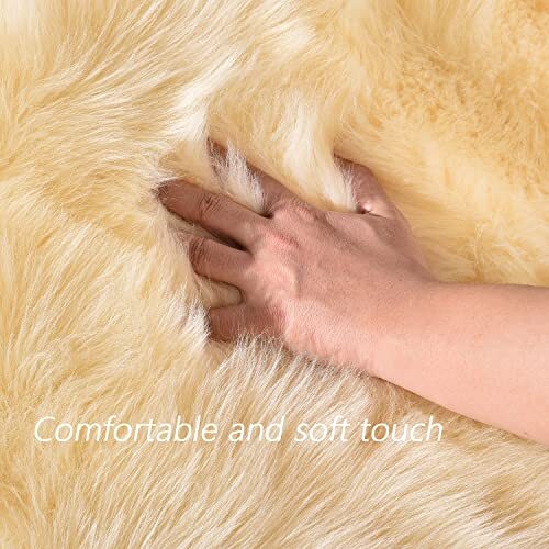 Yellow Fur Rug Small 2×3 Area Rug Faux 2 x 3 ft Rectangle Light Yellow