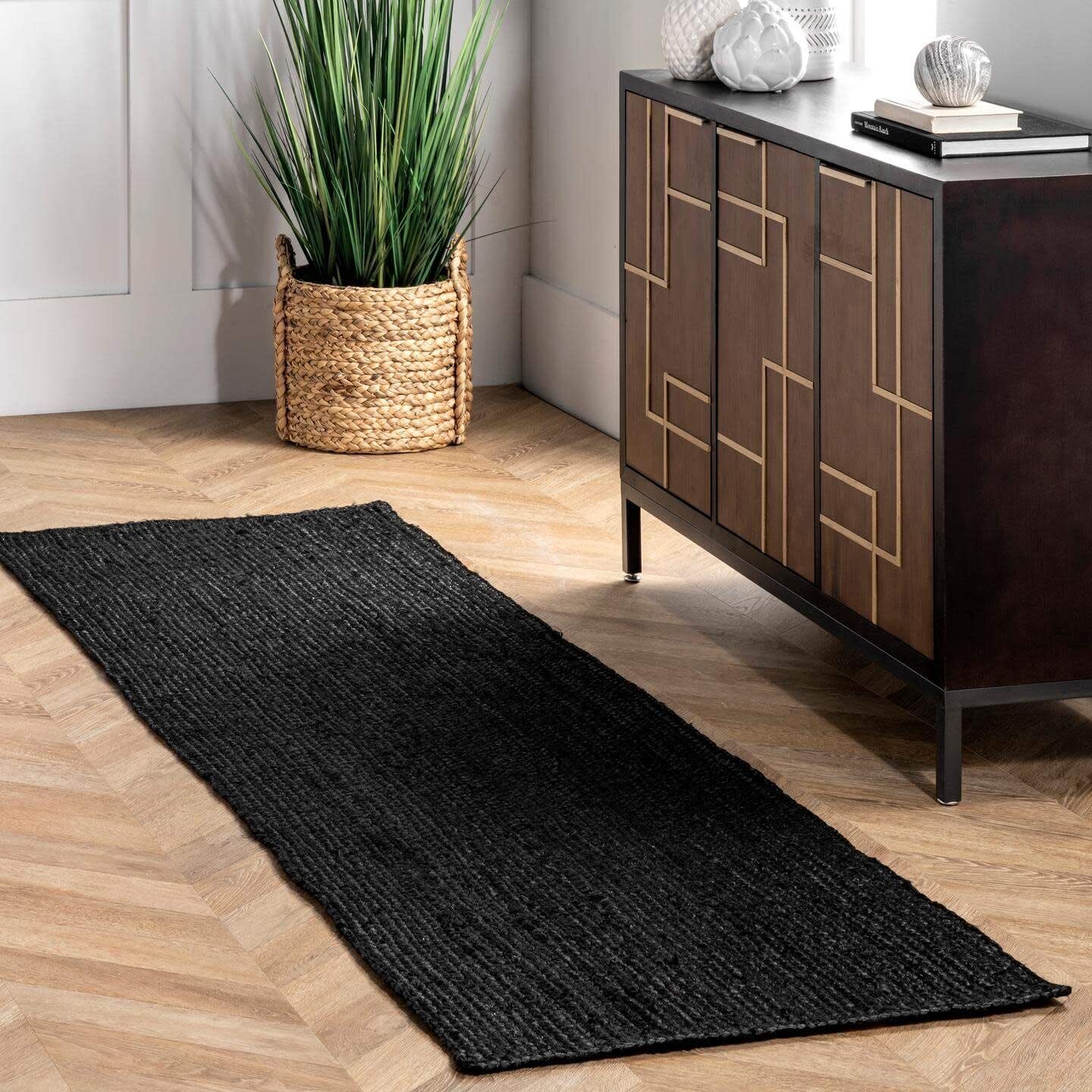 Runner Rug Jute Natural Rug Indian Braided Bohemian Rag Rug, Home Decor Carpet