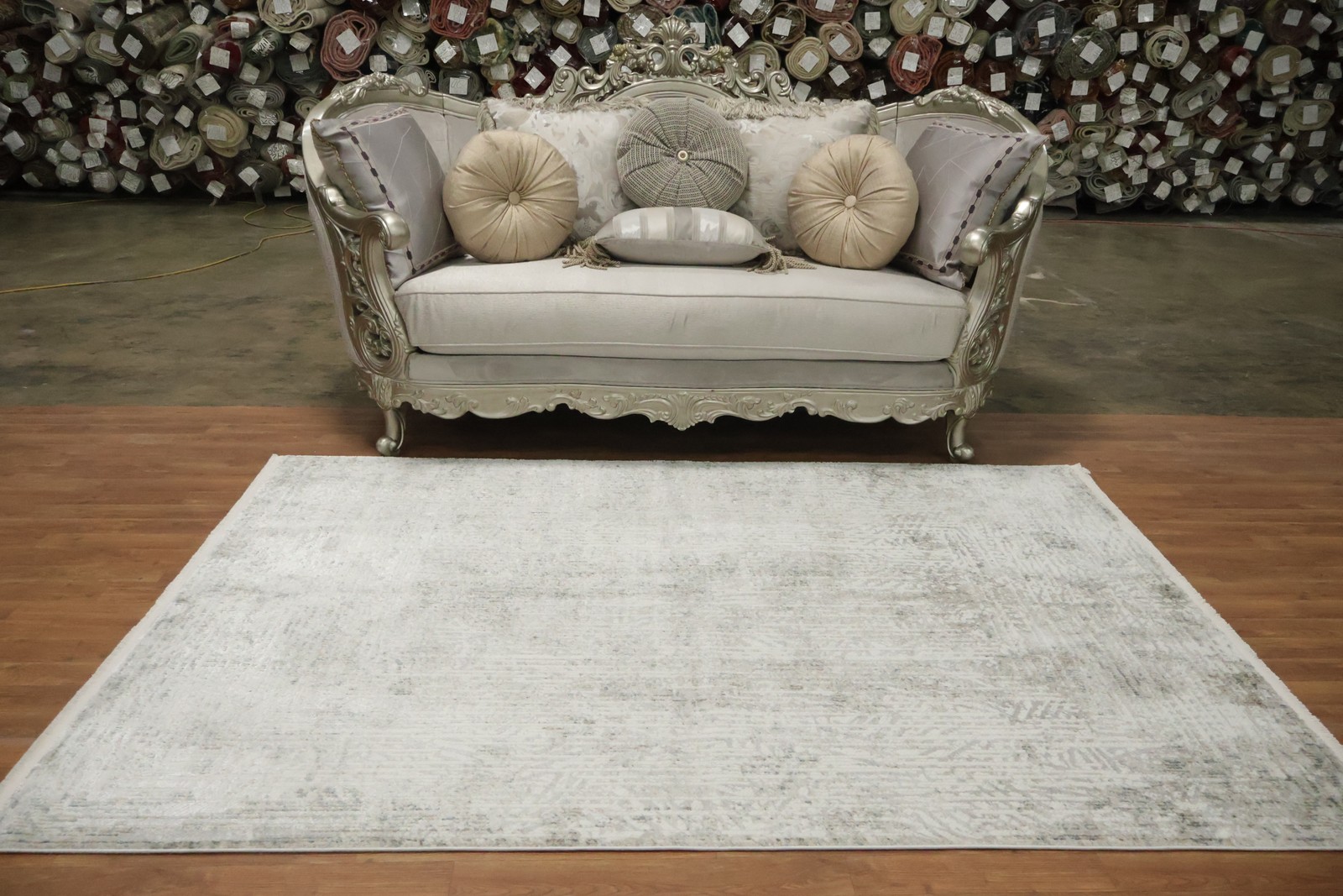 Stylish Gray Area Rug 5×8 Ft Turkish Contemporary Modern Carpet Bedroom Rug
