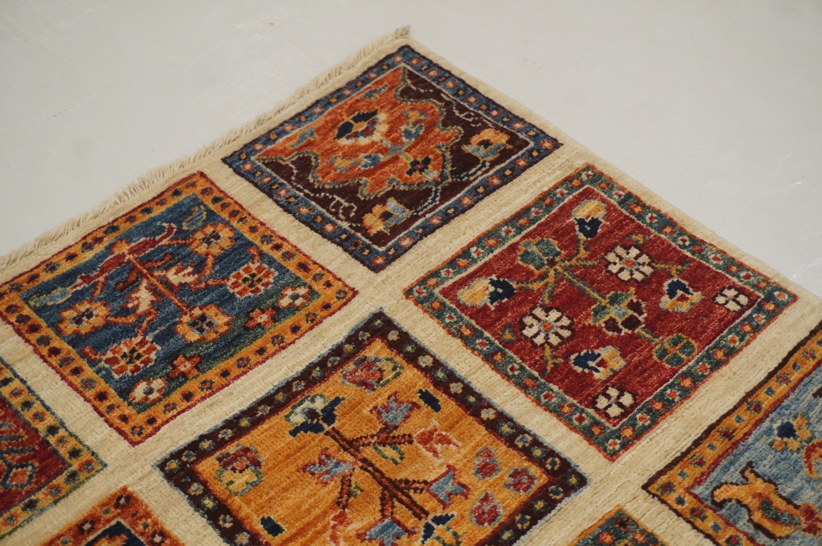 2×3 ft Ivory Beige Afghan Hand Knotted Tribal Small Rug