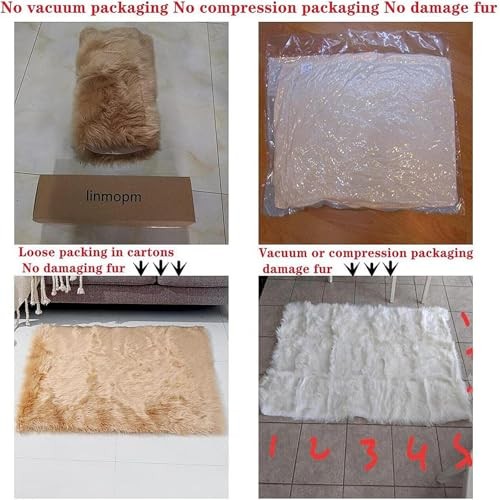 Faux Fur Rug Sheepskin Shag Fluffy Fuzzy 3×4 ft Rugs for Bedroom Bedside Bed