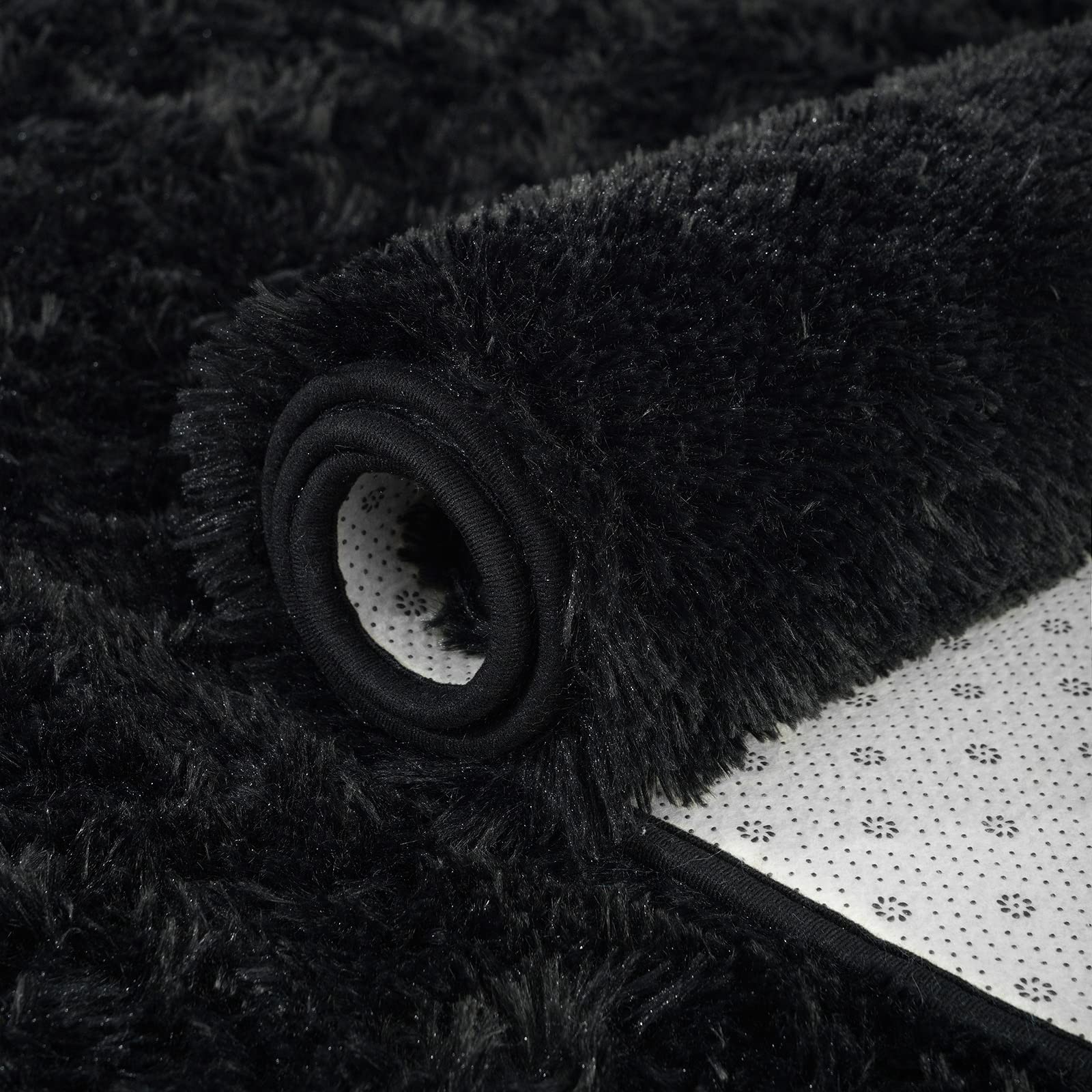ISEAU Black Rug Super Soft Shaggy 4×6 Feet Rugs 4′ x 6′ (Rectangular),