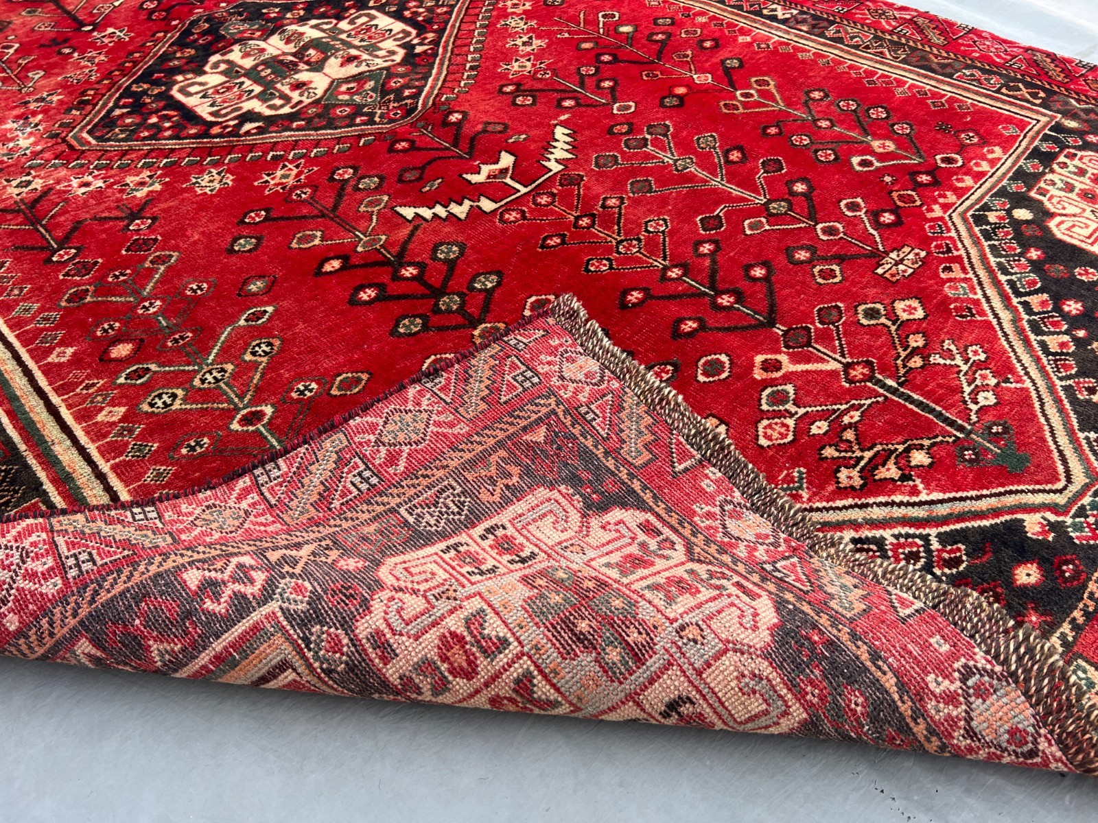 4’9″x7’5″ Ft Afghan Baluchi Red Hand Knotted Geometric Wool Vintage Runner Rug