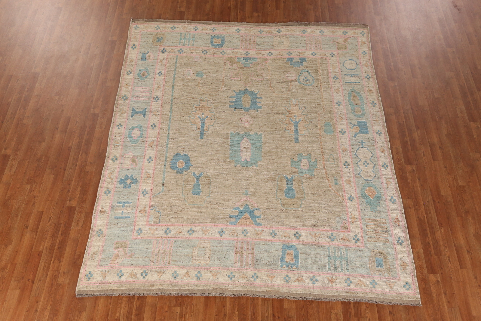 Earth-tone Color Vegetable Dye Traditional Oushak Turkish Rug Handmade 8×10 ft