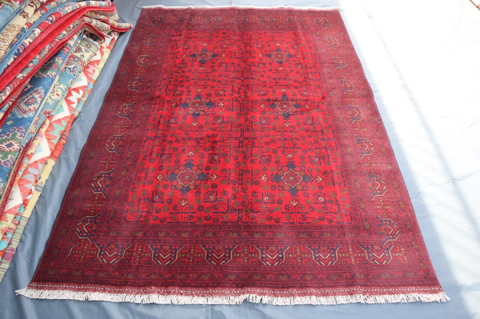5’6×8 ft Afghan Hand Knotted Khal Mohammedi Rug, Living Room Bedroom Office Rug