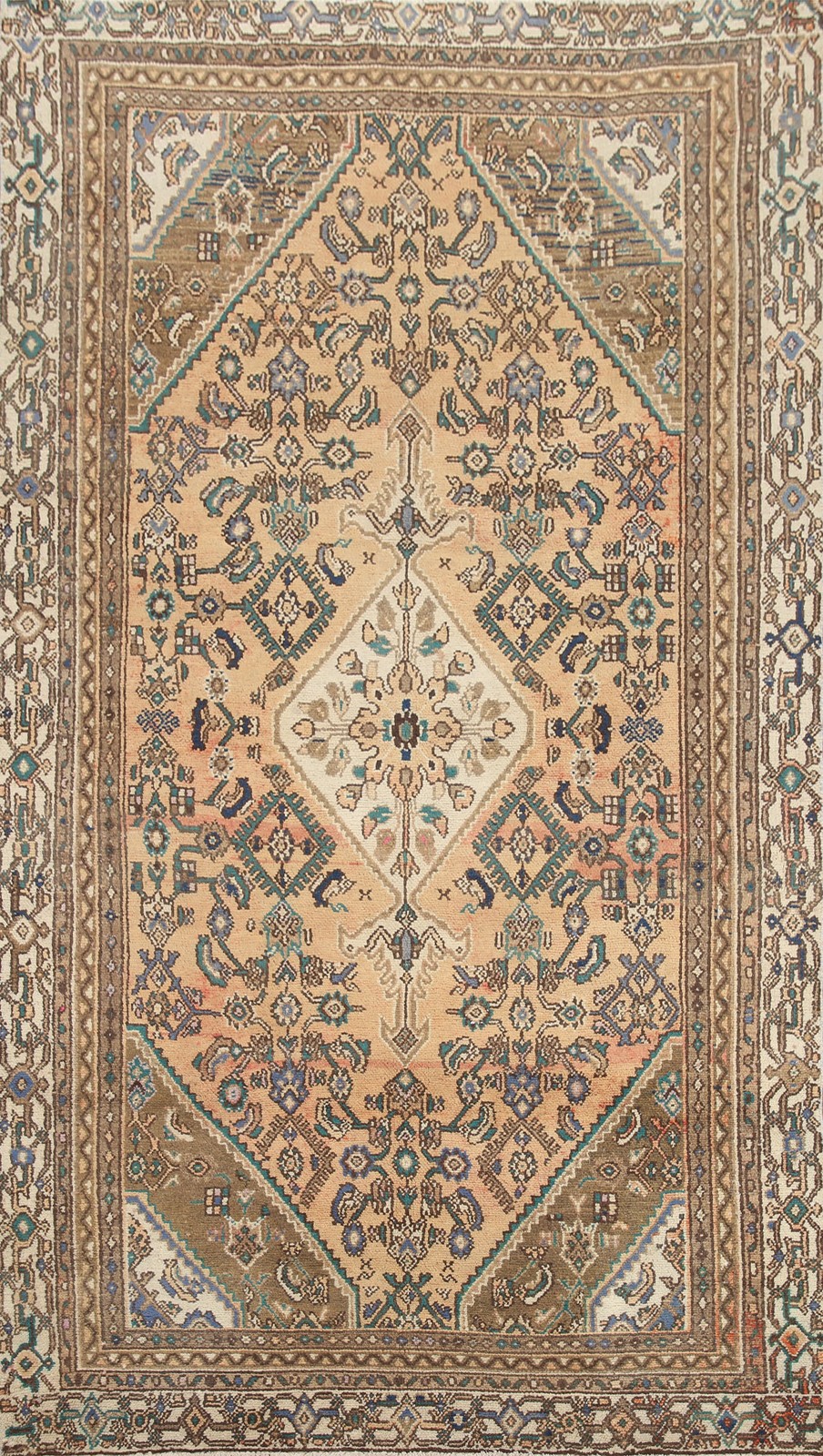 Geometric Room Size Area Rug 6×9 Wool Hand-knotted Classic Vintage Carpet