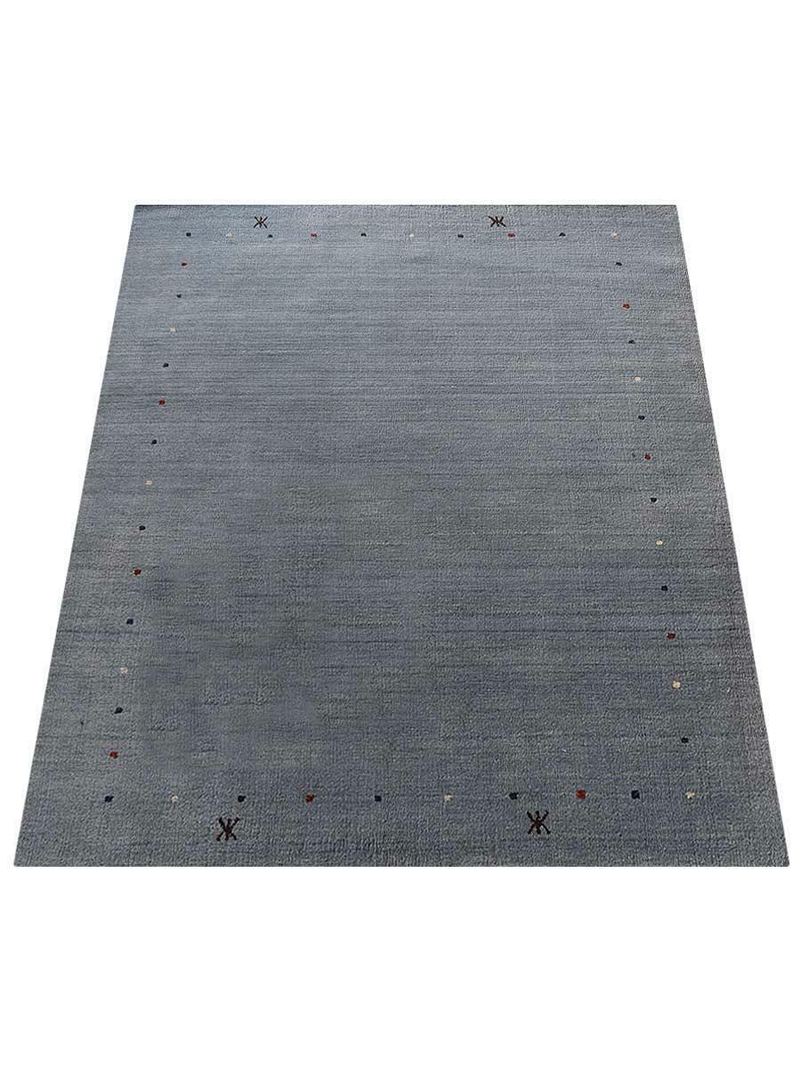 Eco-Friendly Hand Knotted Loom Wool Area Rug Contemporary Light Blue BBL00109