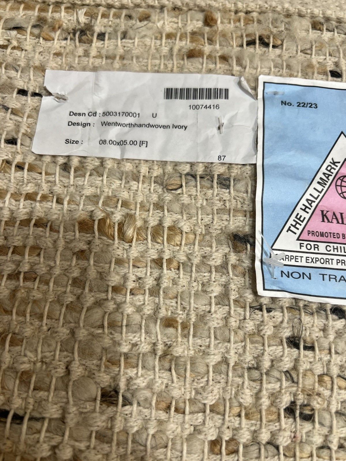 Pottery Barn Wentworth Handwoven Wool Jute Rug 5 X 8