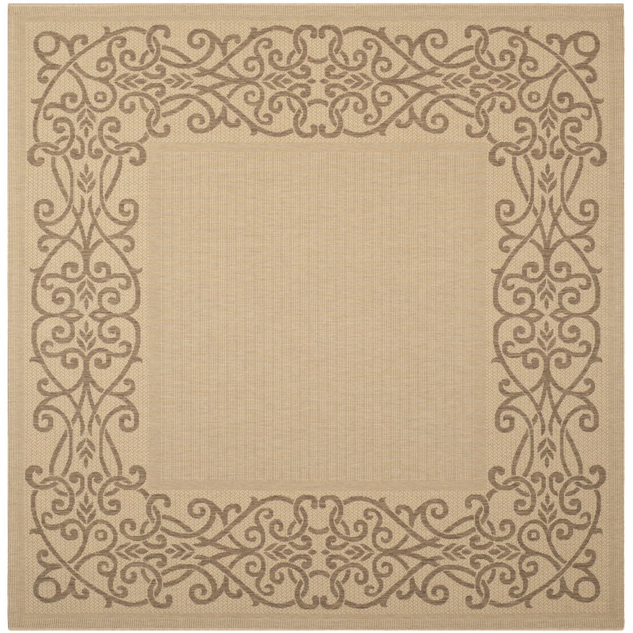 SAFAVIEH Outdoor CY1588-3001 Courtyard Natural / Brown Rug