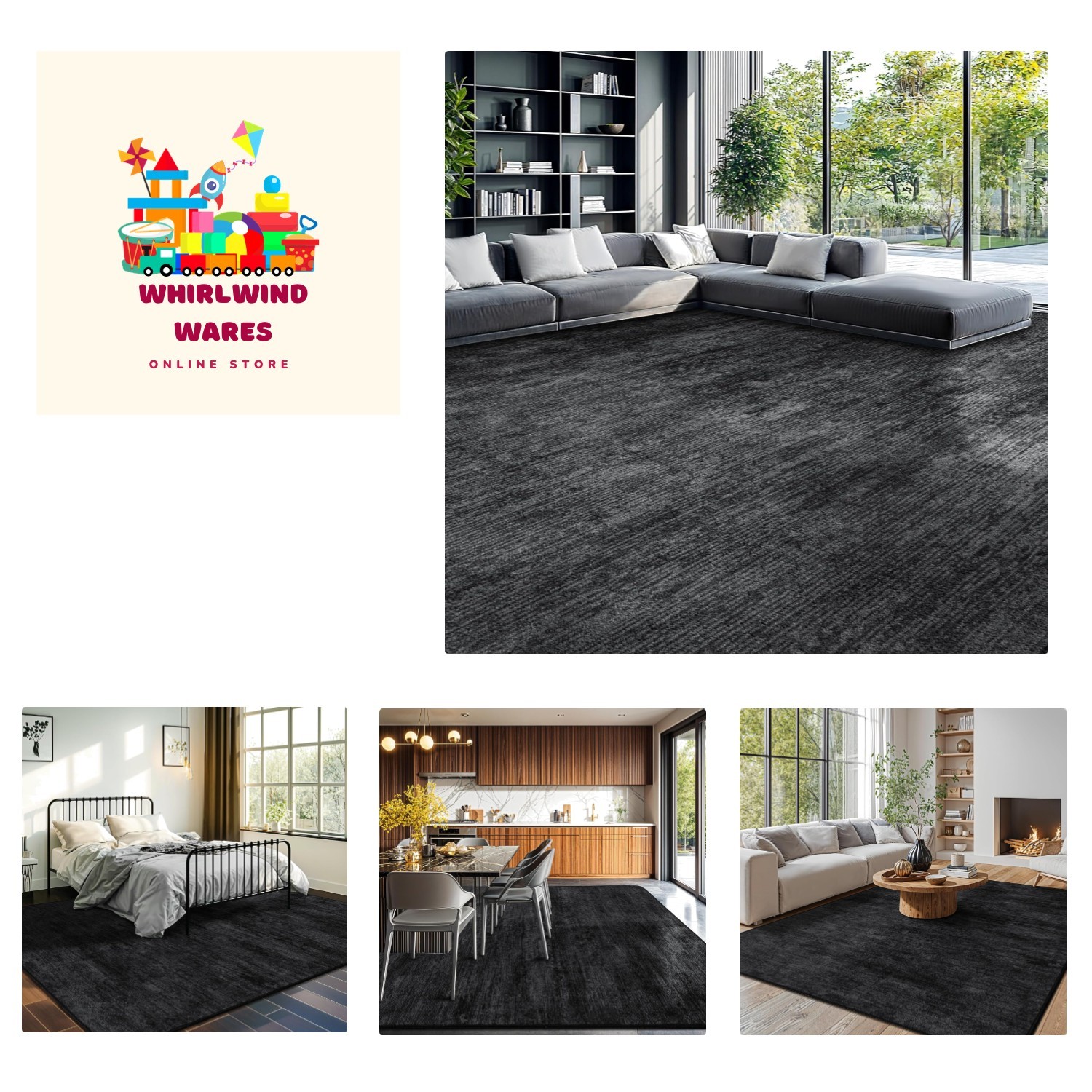 Stylish 6×9 Washable Living Room Rug – Non-Slip Backing & Eco-Friendly Materials