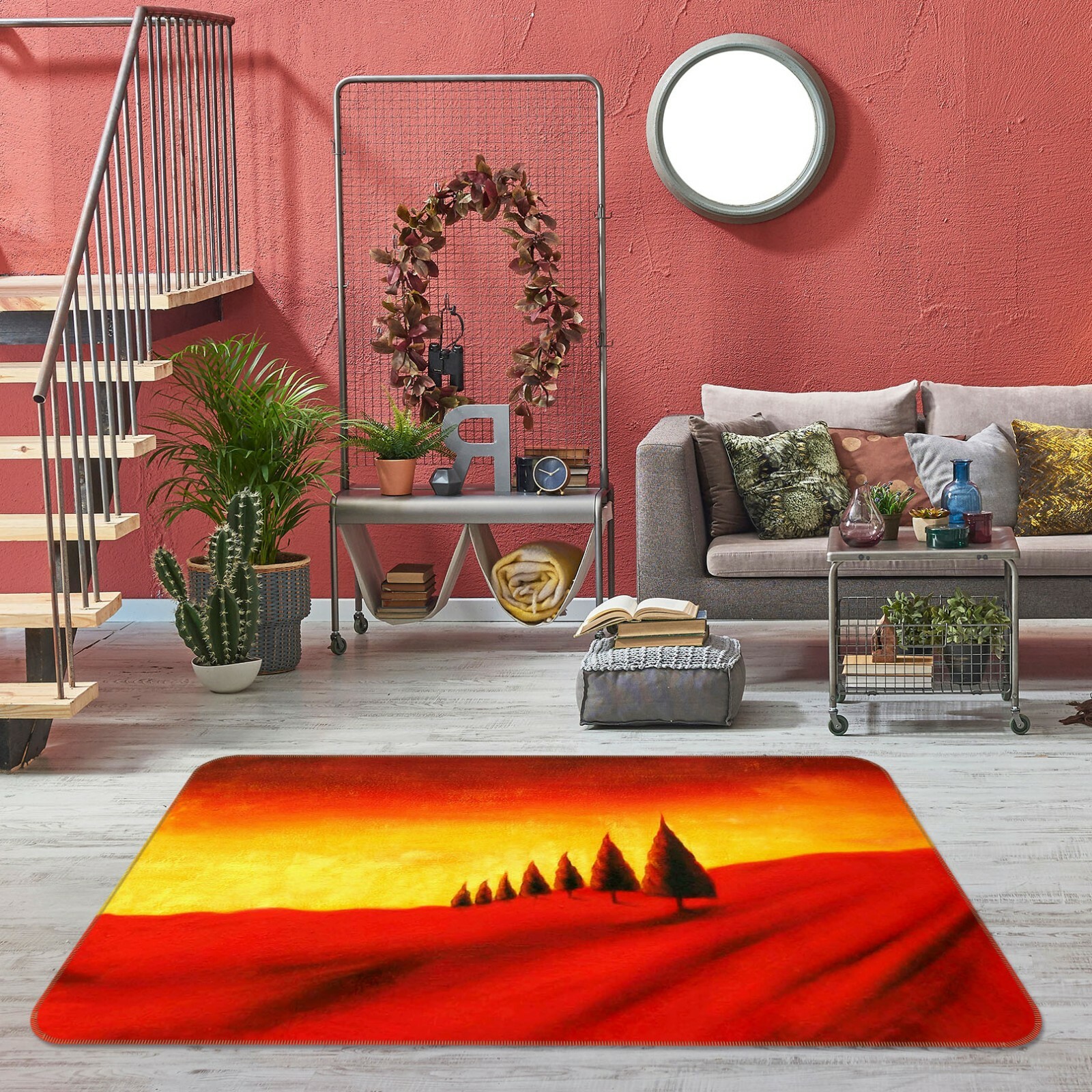 3D Red Field ZHUA1968 Game Non Slip Rug Mat Photo Carpet Zoe