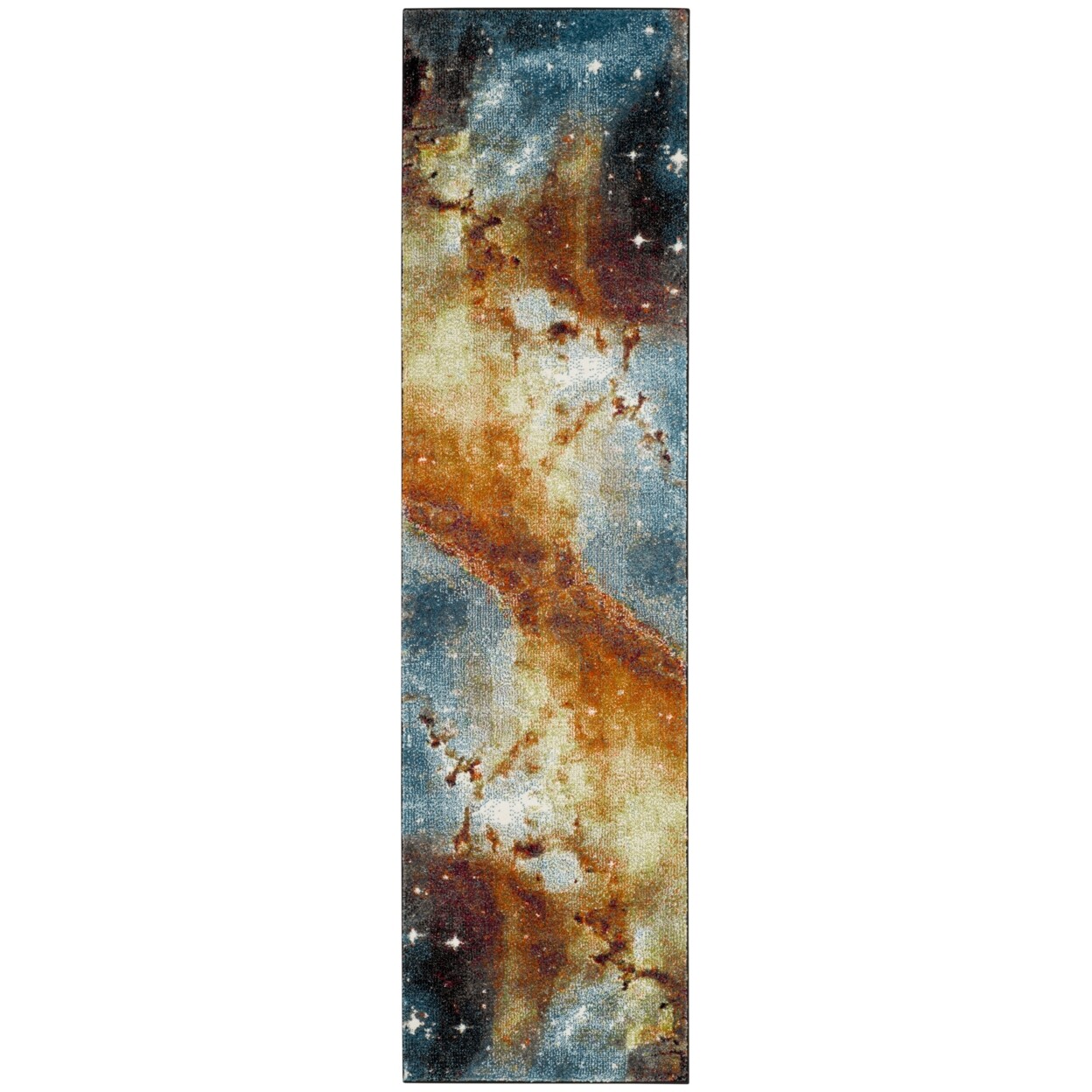 SAFAVIEH Galaxy Collection GAL109D Orange / Multi Rug