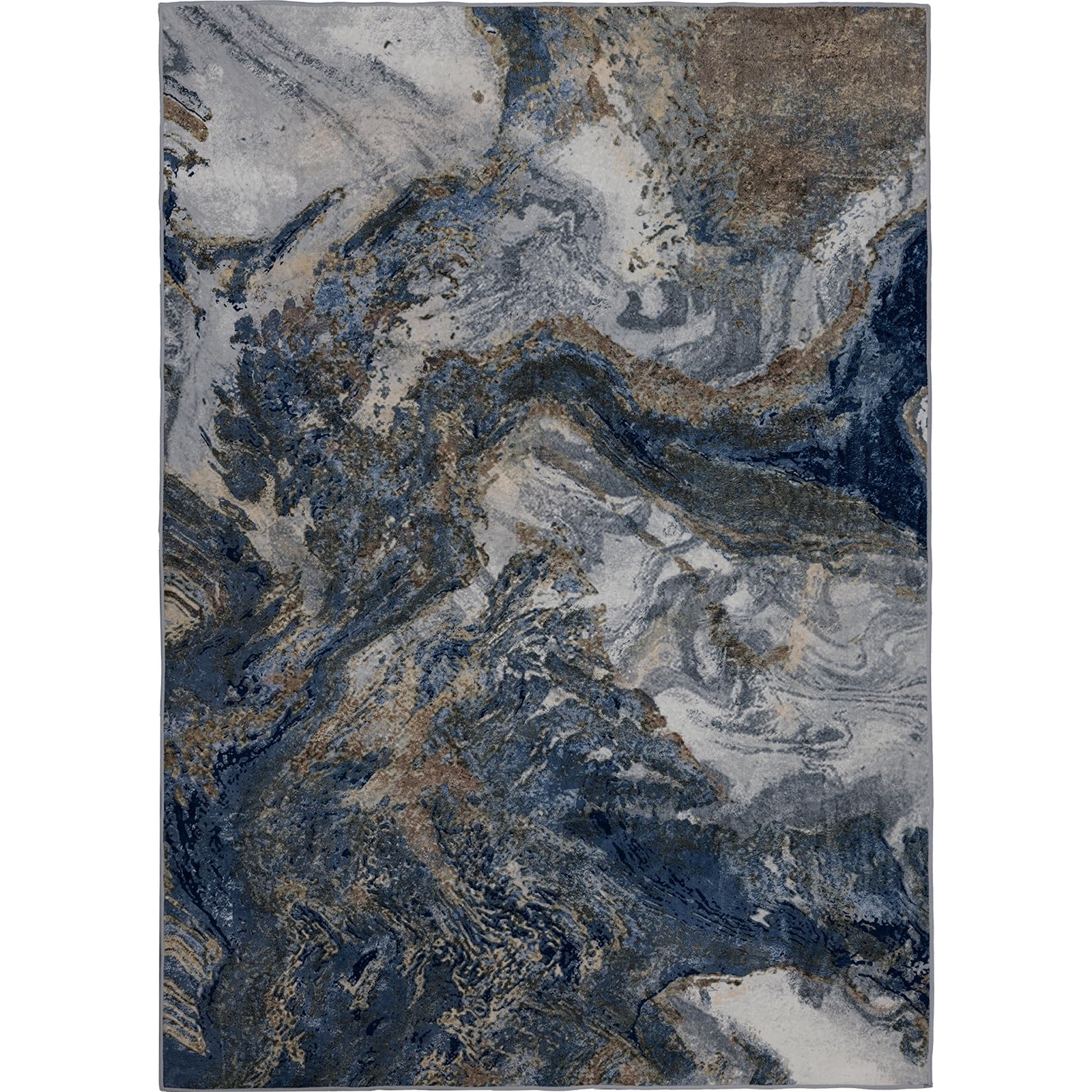Modern Washable Rug for Living Room: Abstract 5×7 Area Rugs for Bedroom Low P…