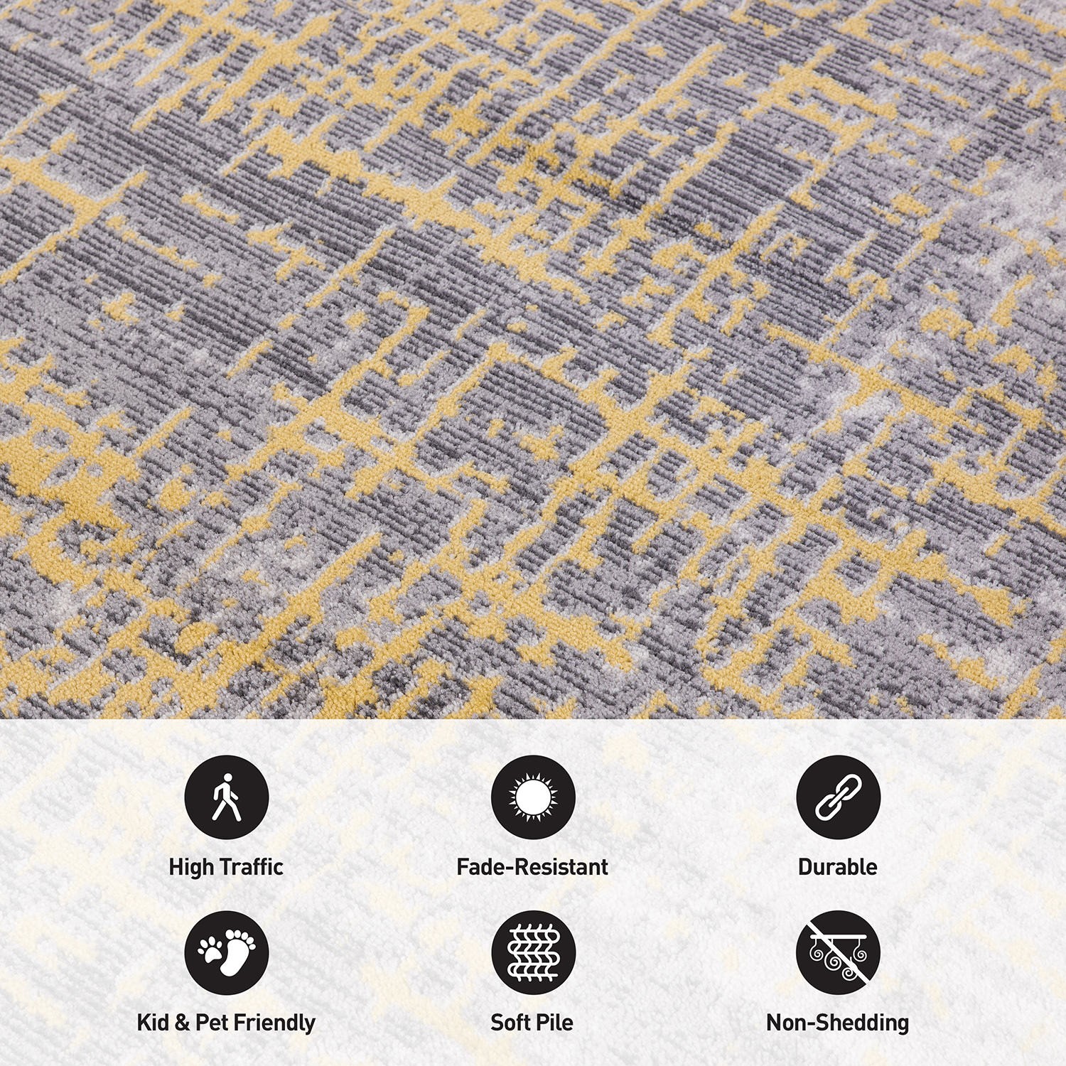 Rugshop Runner Rug Distressed Abstract Design Hallway Rug Runner for Bedroom 2×7