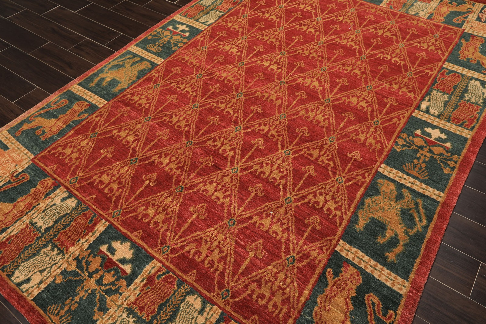 Michaelian & Kohlberg 6’1″x9’1″ Hand Knotted Wool Red Tibetan Arts & Crafts Rug