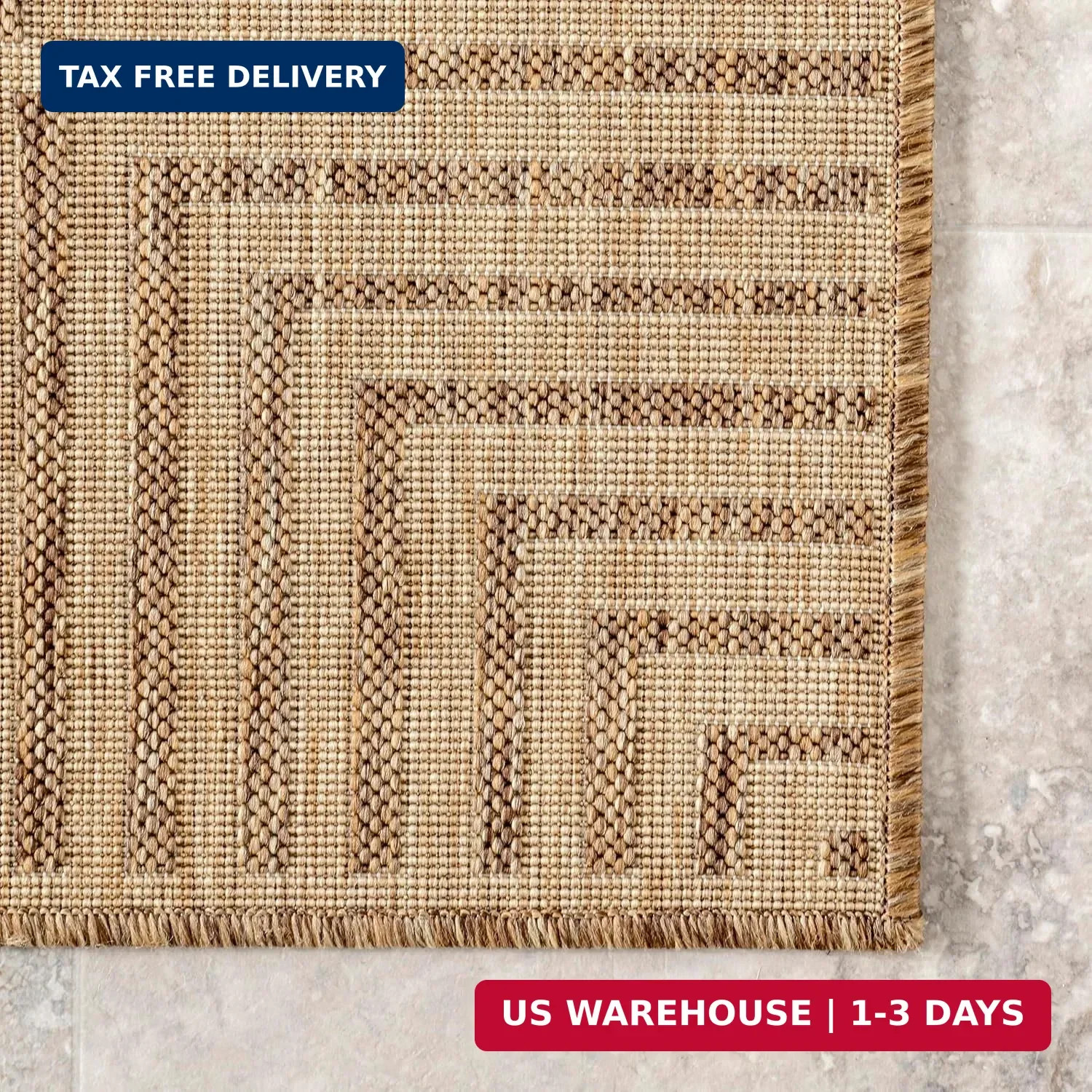 nuLOOM Asha Simple Border Indoor/Outdoor Area Rug – 2×8 Indoor/Outdoor Runner Ru