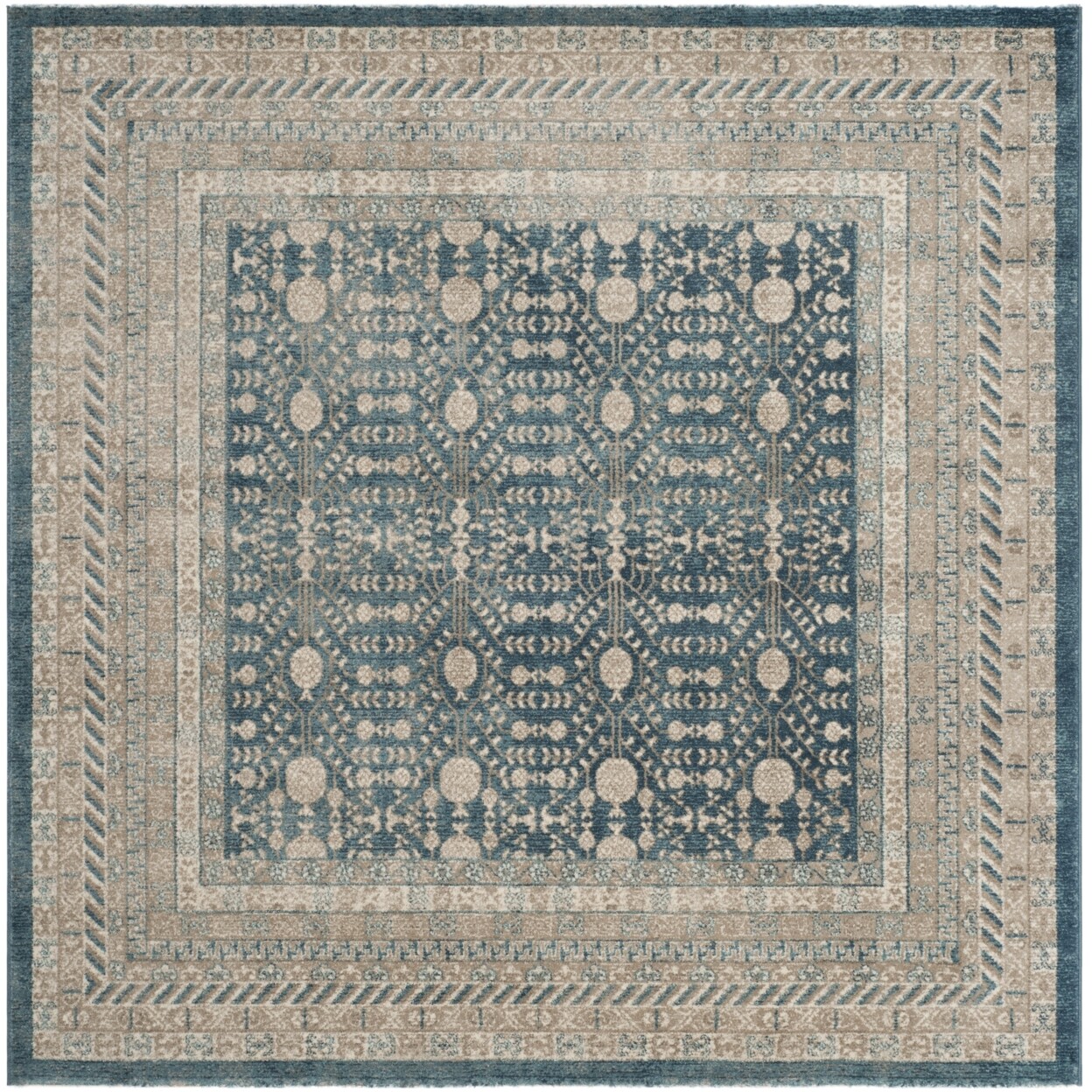 SAFAVIEH Sofia Collection SOF376C Blue / Beige Rug
