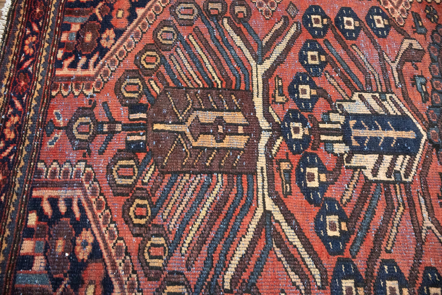 Semi-Antique Distressed Floral Classic Oriental Wool Rug Entryway Carpet 4×7 Ft
