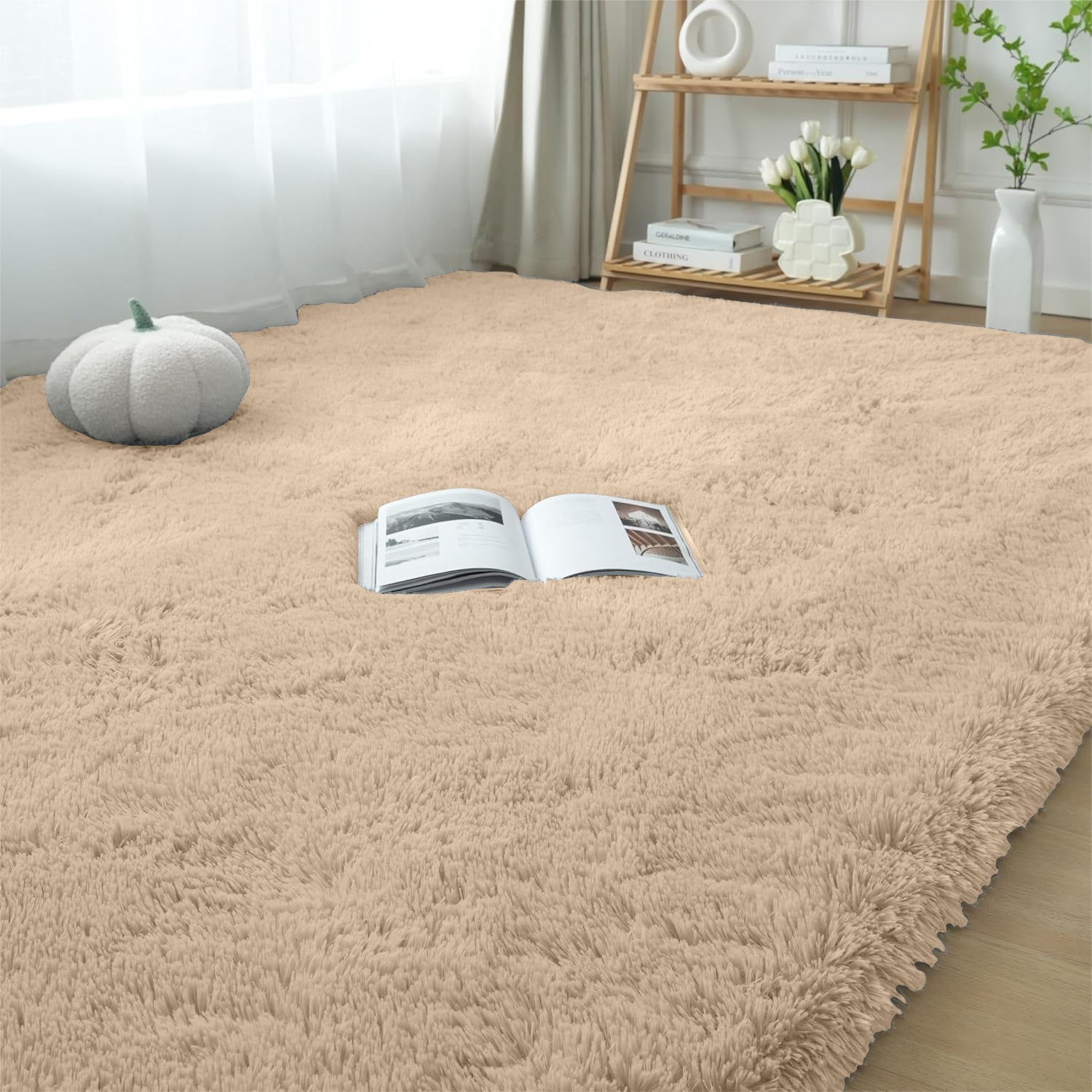 Fluffy Shaggy Area Rugs Soft Anti Slip Rug Carpets Mats for Living Room Bedroom