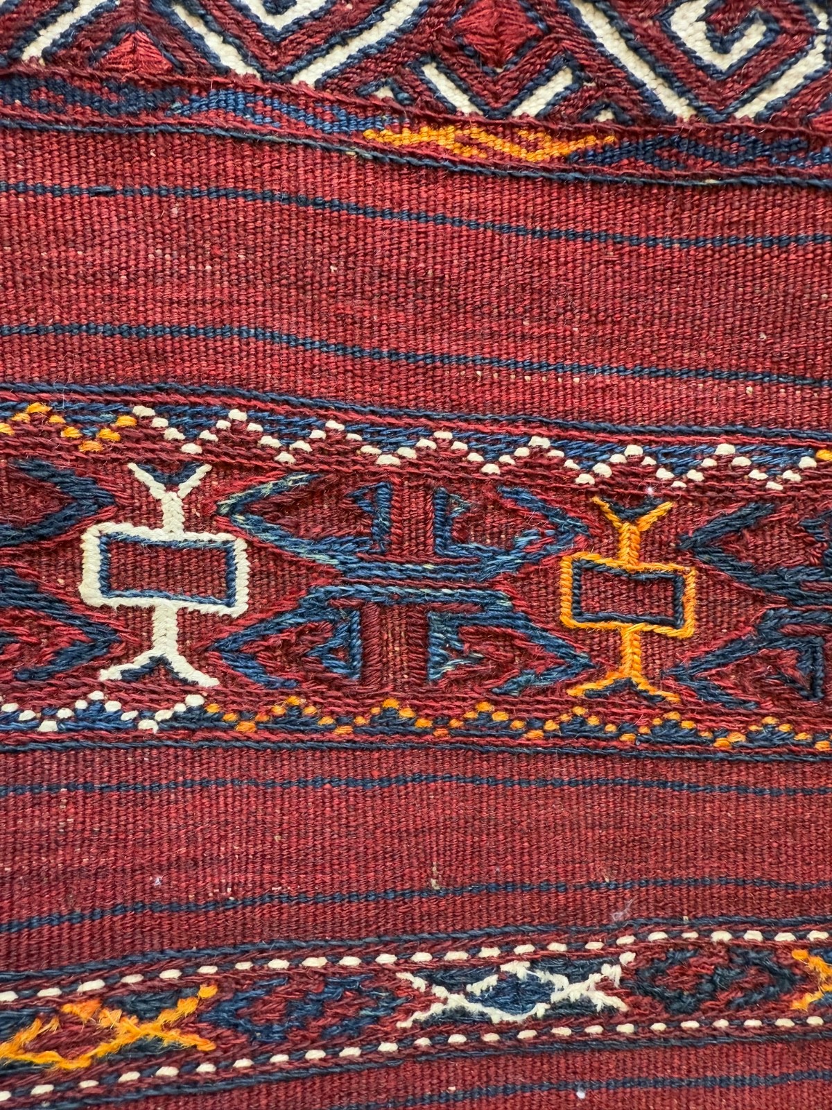 Vintage Fabulous Hand Woven Afghan Wool Weaving Kilim Rug Floor Area 126×164 Cm