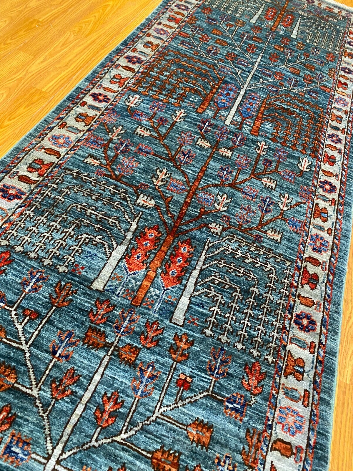 3 X 10 Ft Garden Design Hand Knotted Wool Rug