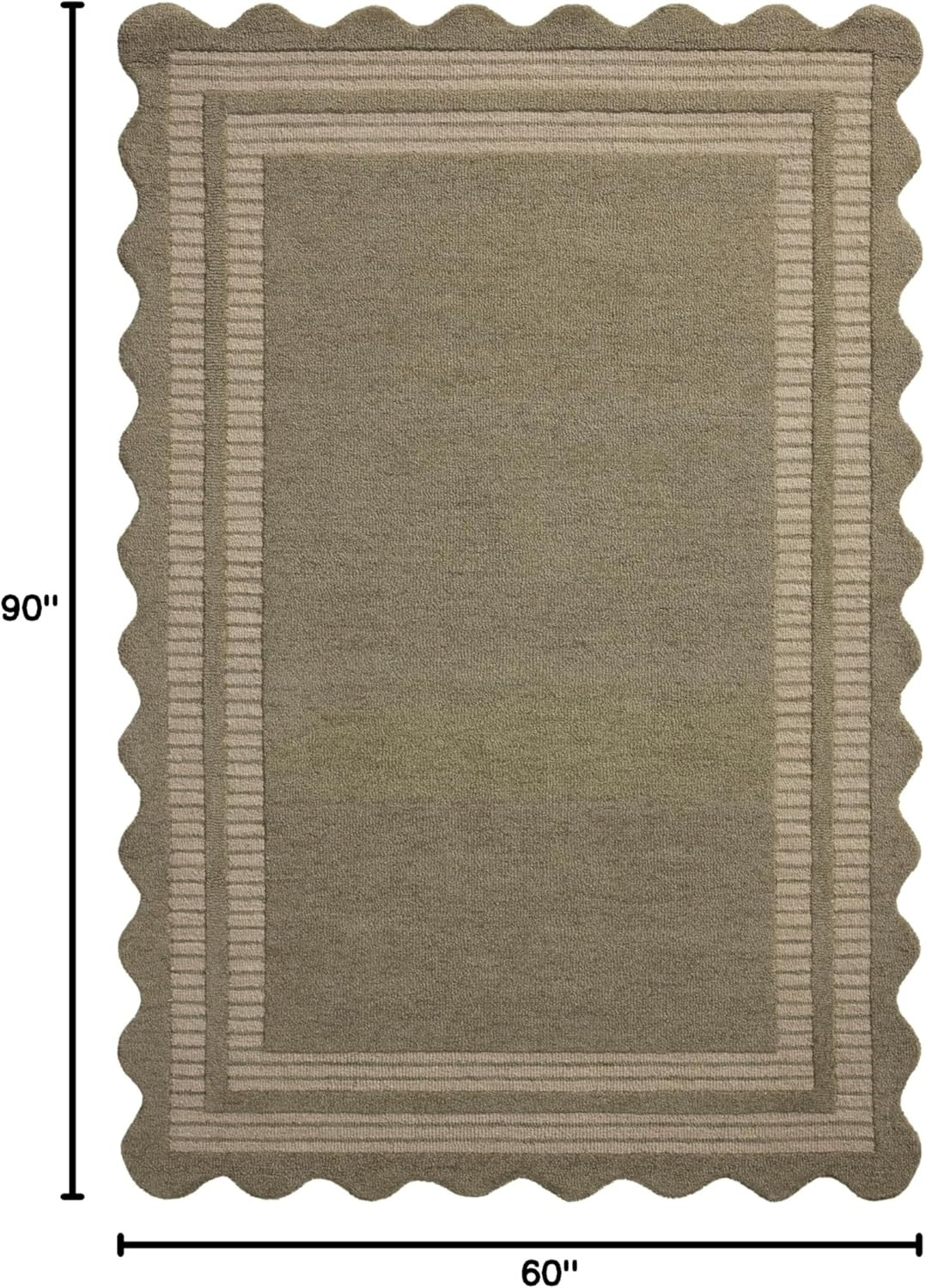 Loloi Chris Loves Julia Scottie Area Rug 5’0″ x 7’6″ Olive/Pebble