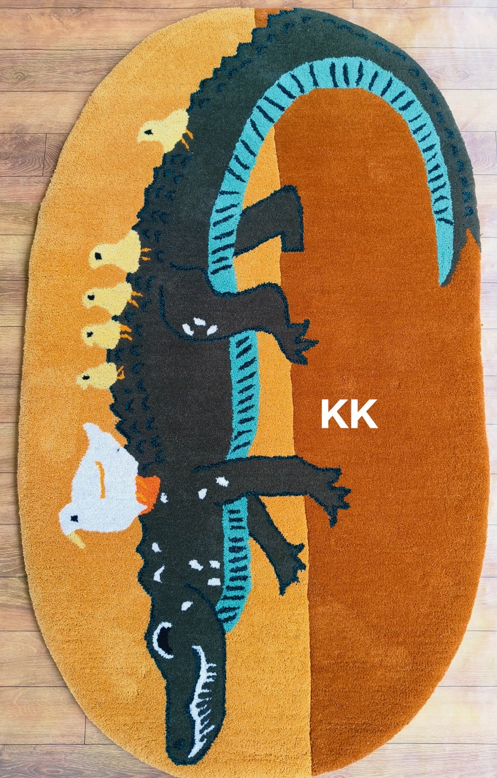 Crocodile Rugs Handmade 100% Woolen Hand Tufted For Home Decoration