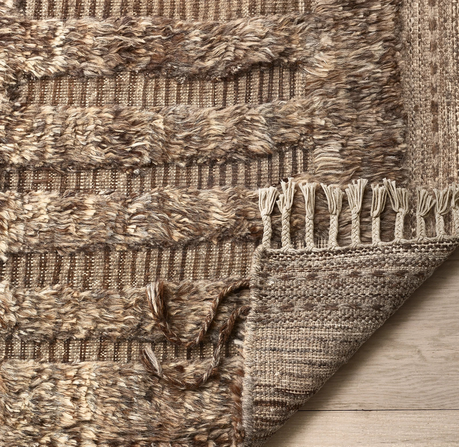 Dashed lines appear hewn into Allali’s plush pile, the meditative grid Moroccan