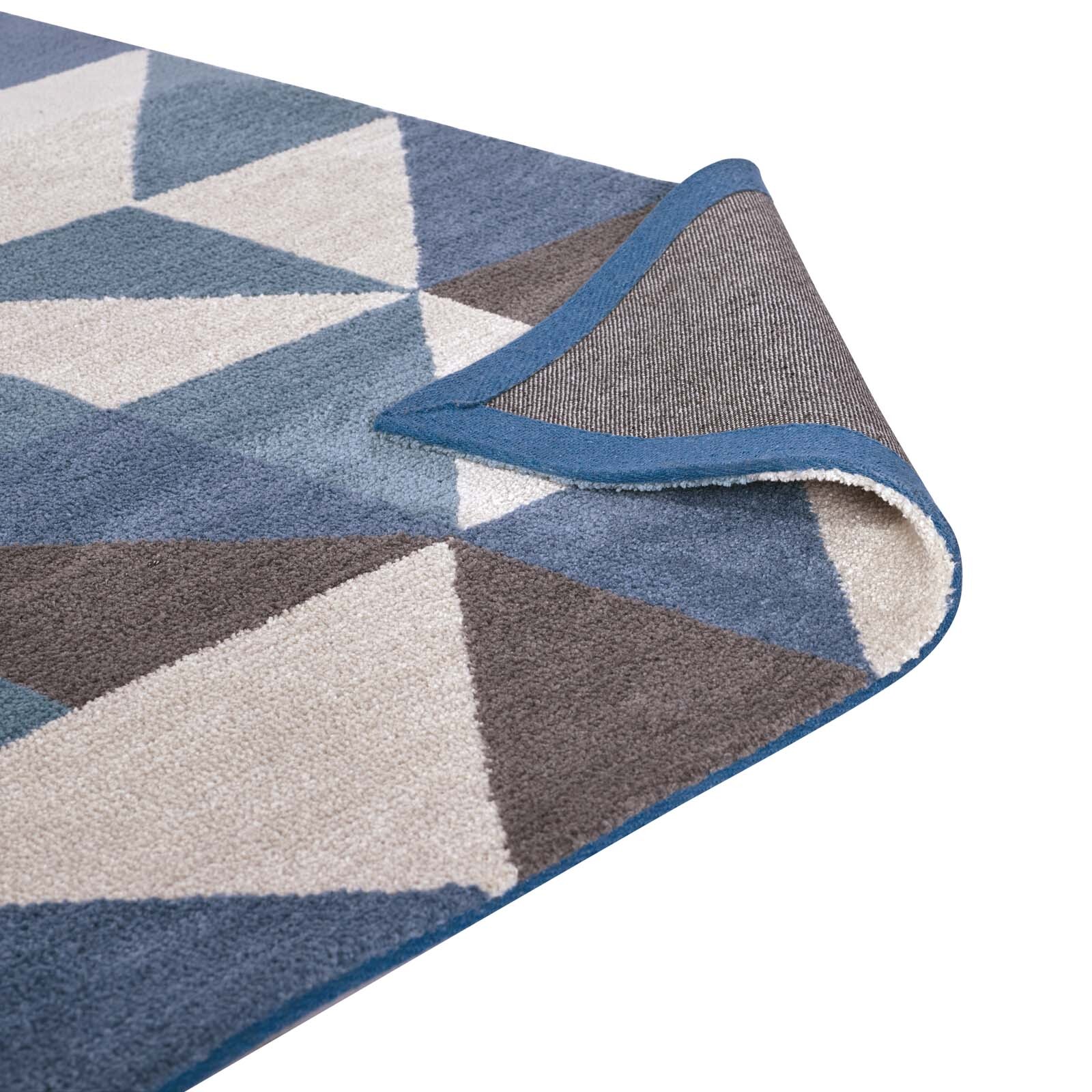 Modway Abstract Geometric Triangle Mosaic Blue, White and Gray 5×8 Area Rug