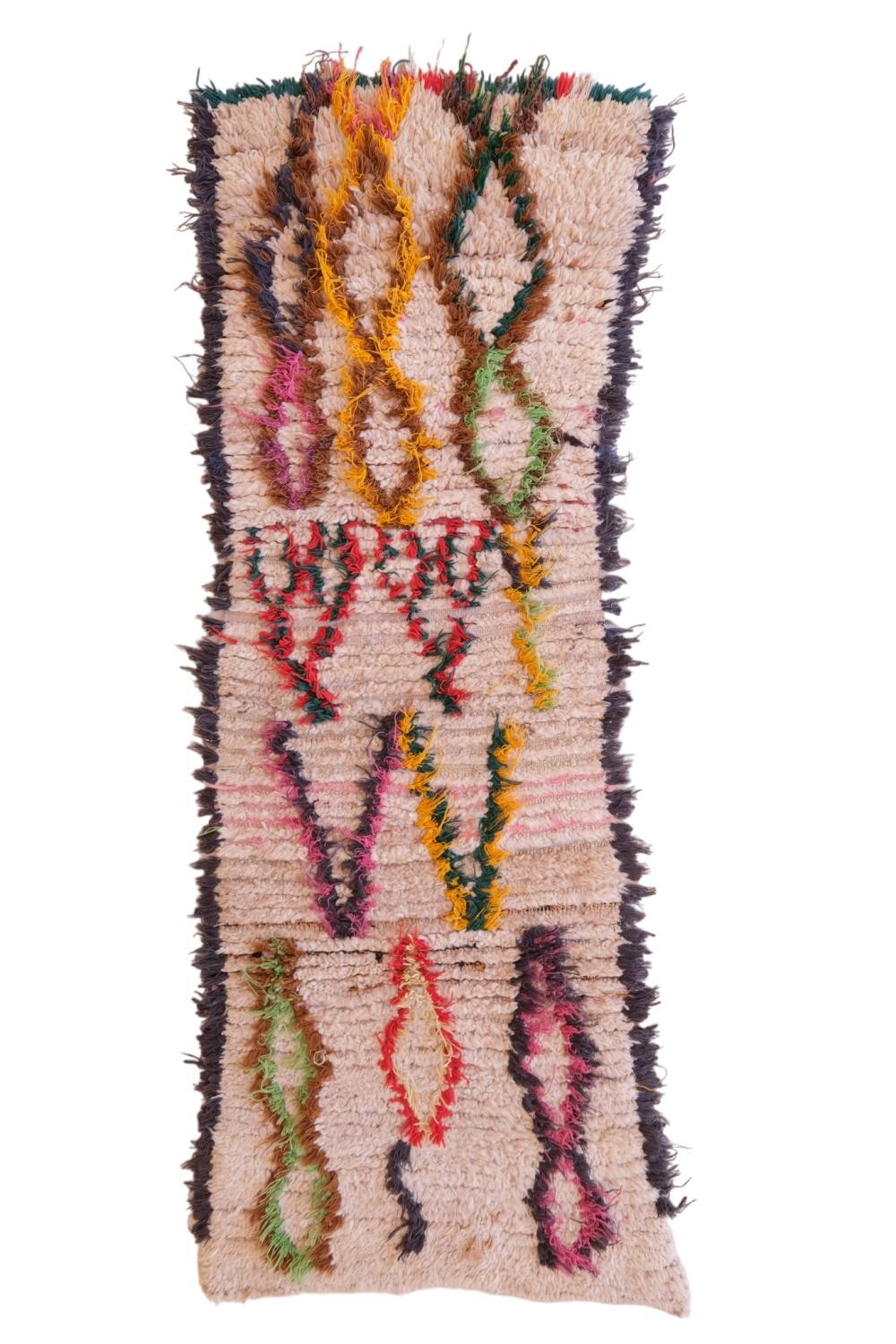 Vintage Azilal Moroccan Rug – 5.9×1.9 ft – Hand-Knotted Wool & Cotton