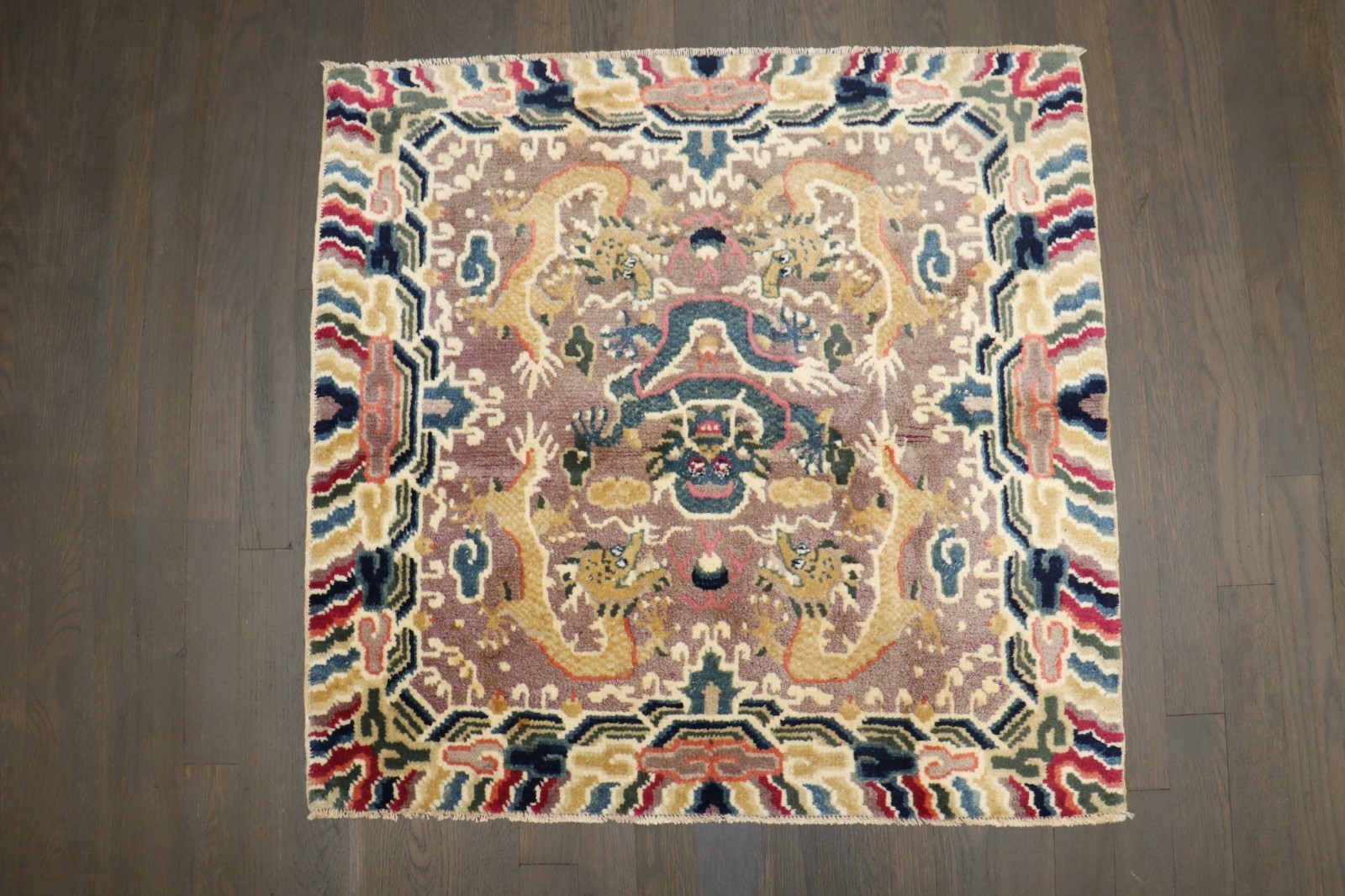 New Tibetan Dragon Rug Size 4×4 feet