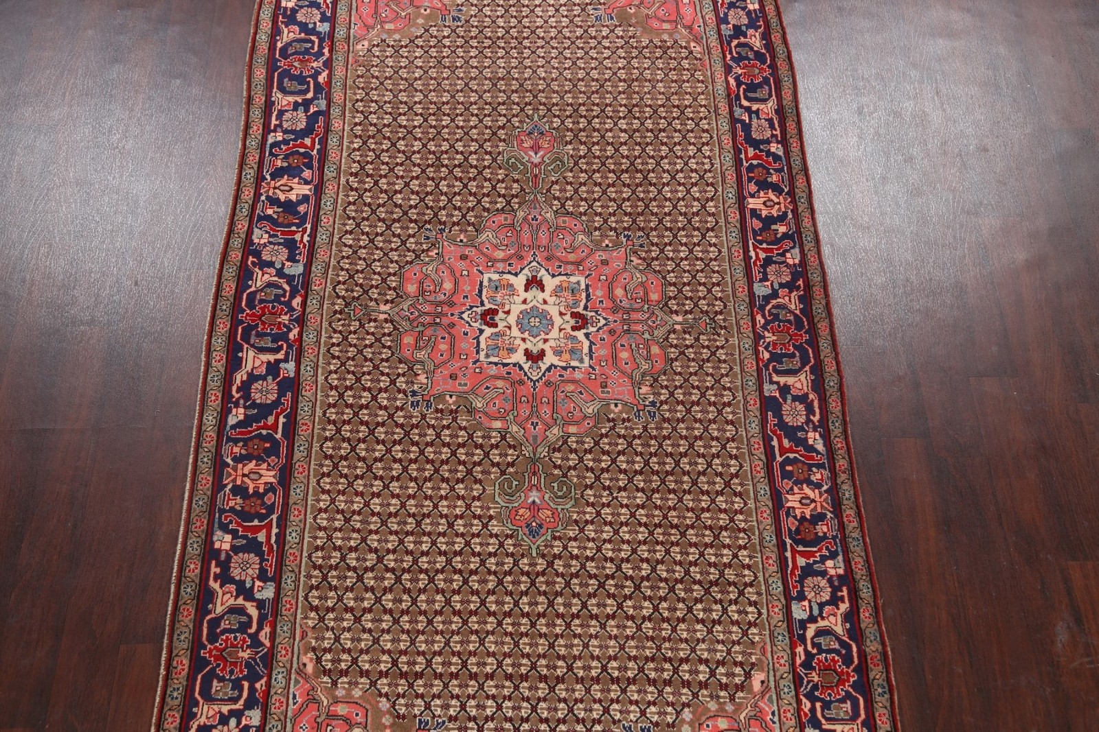 Brown Geometric Tribal Area Rug 5×10 Wool Hand-made Traditional Room Size Carpet
