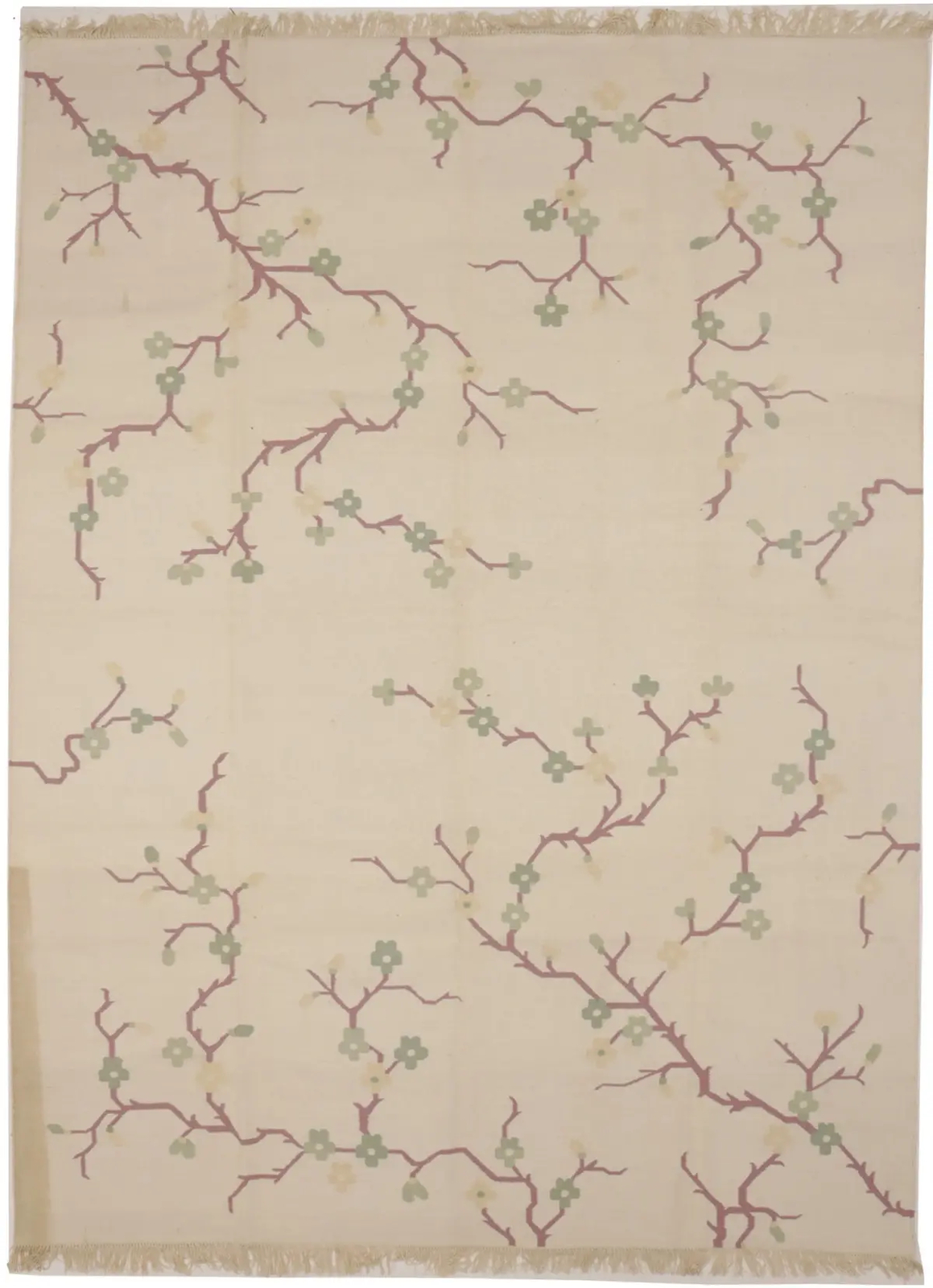 9X12 ft Hand-Woven Floral Dhurrie Large Reversible Modern Oriental Rug Carpet