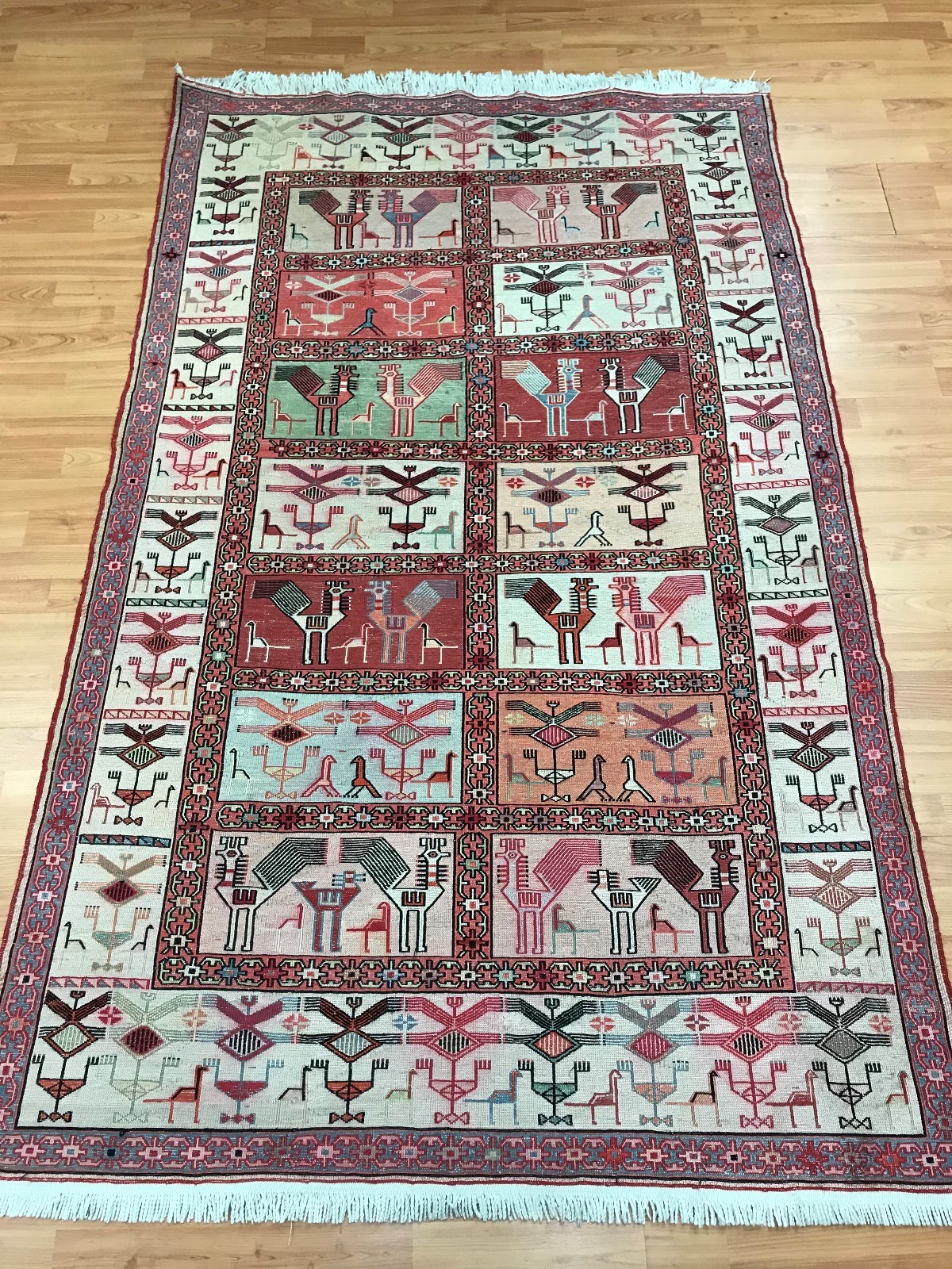 4′ x 6’4″ Turkish Kilim Oriental Rug – Hand Made – Full Pile – 100% Silk