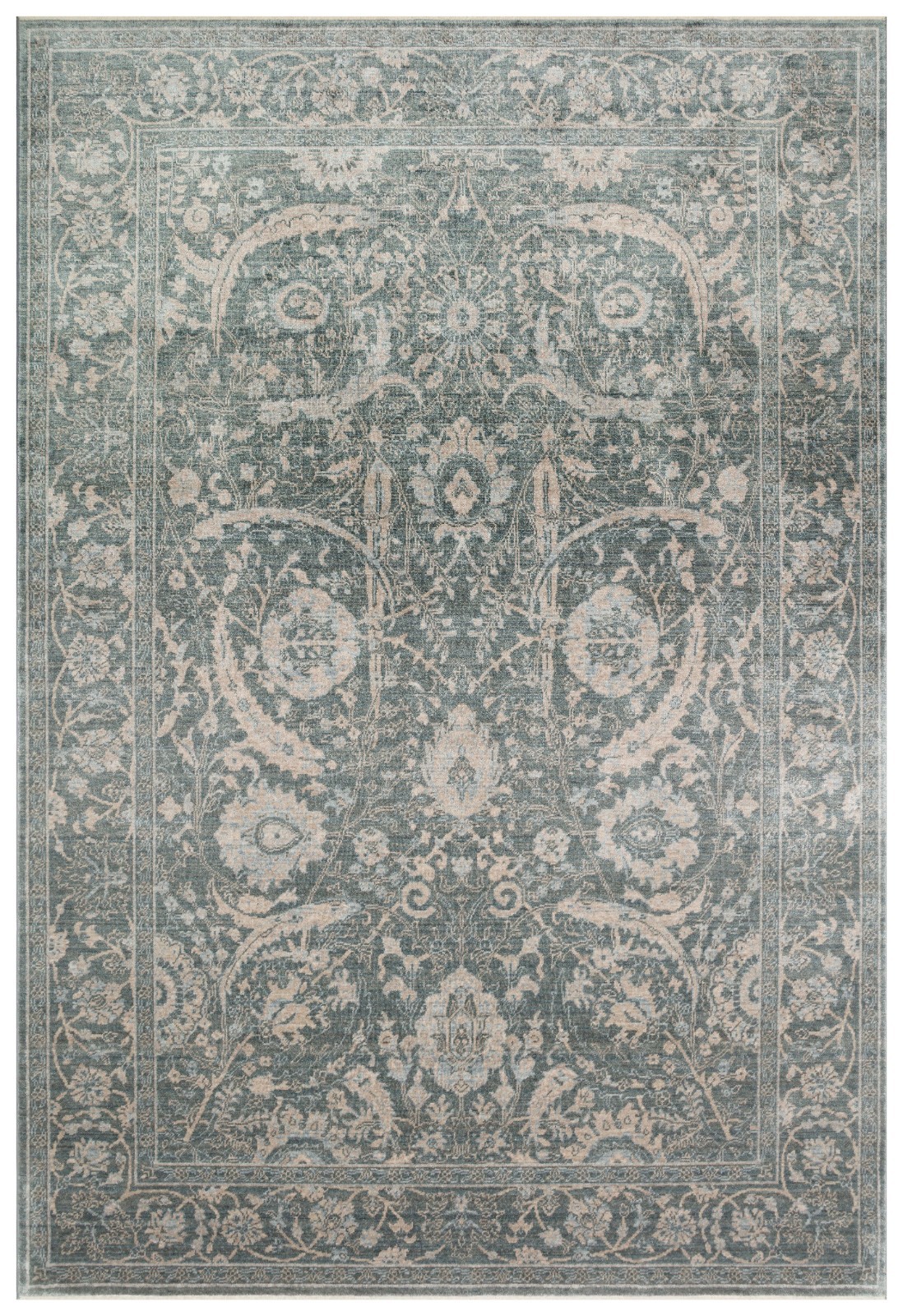 Handmade Oushak Rug Blue Gray Turkish Floral Area Carpet 5×8 7×10 8×11 10×14