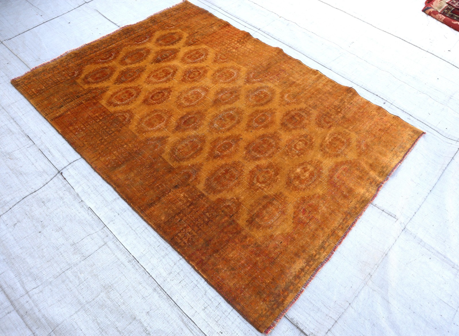 Antique Turkmen Tribal Saruq Rug 4×6 ft Handmade Nomadic Art Wool Low Pile Rug