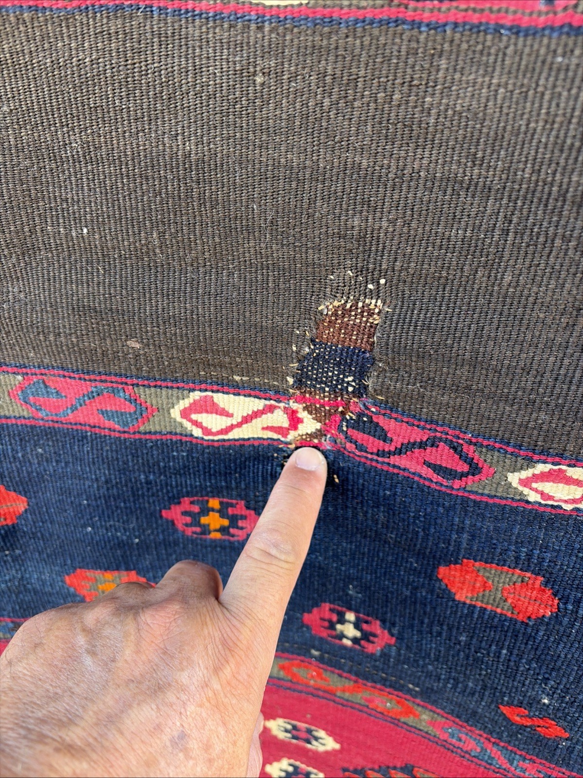 Auth: 19th C Yuruk Kurdish Kilim Drapery Hanging Wool & METAL 60×72