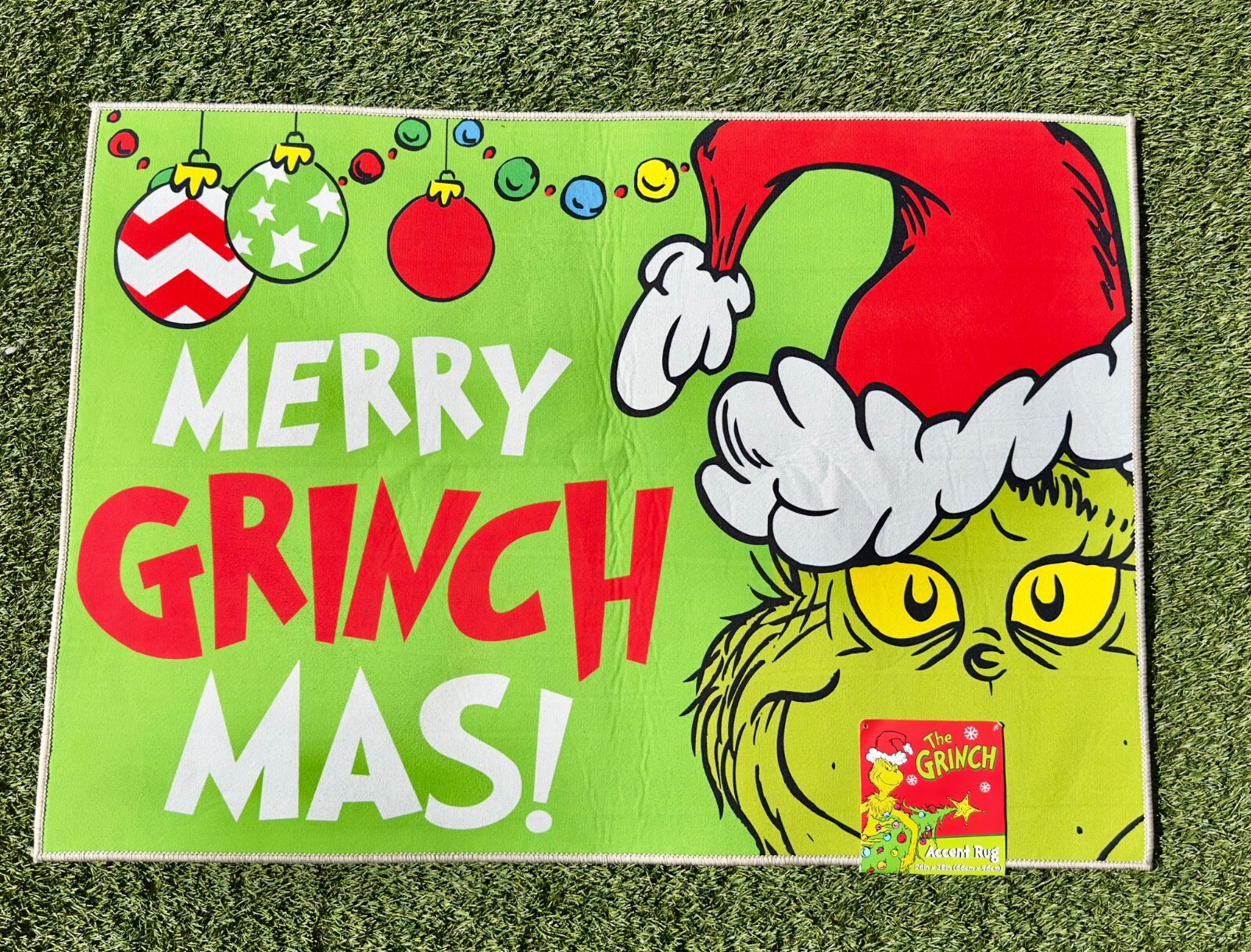 Dr Seuss The Grinch “Merry Grinchmas” Colorful Accent Rug New