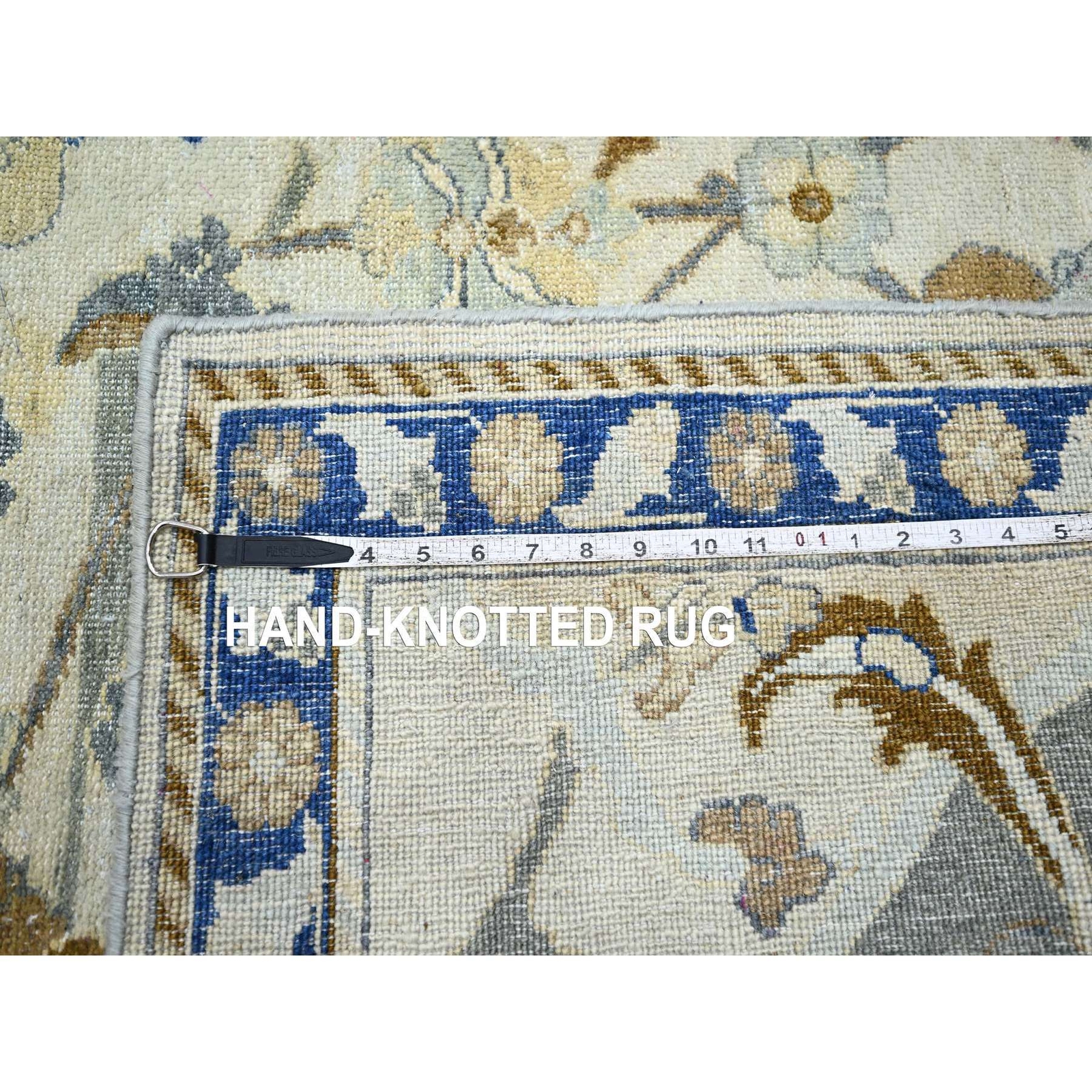8’1″x10’2″ Ivory Zoroastrian Ispahan Inspired Hand Knotted 100% Wool Rug R75472