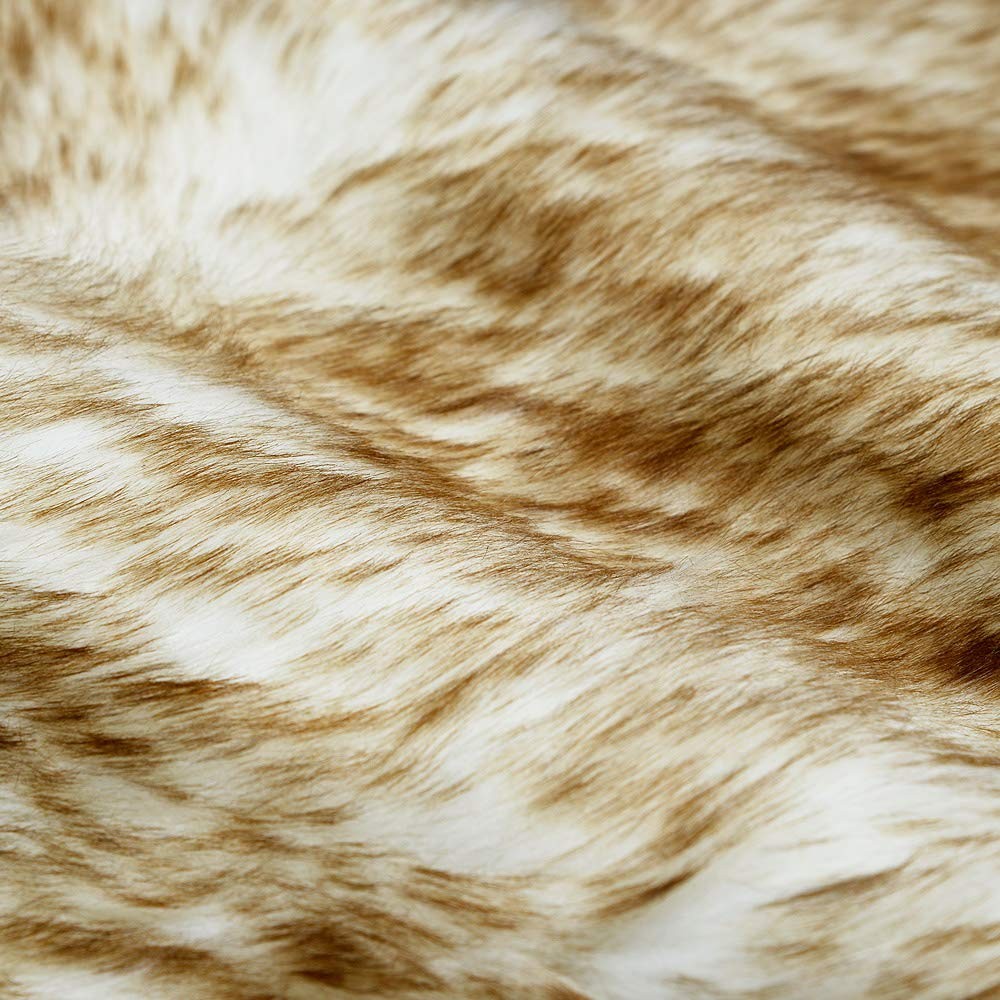 Faux Sheepskin Chair Cover Seat Cushion – Rectangle 2x3ft White Brown Tips Pl…