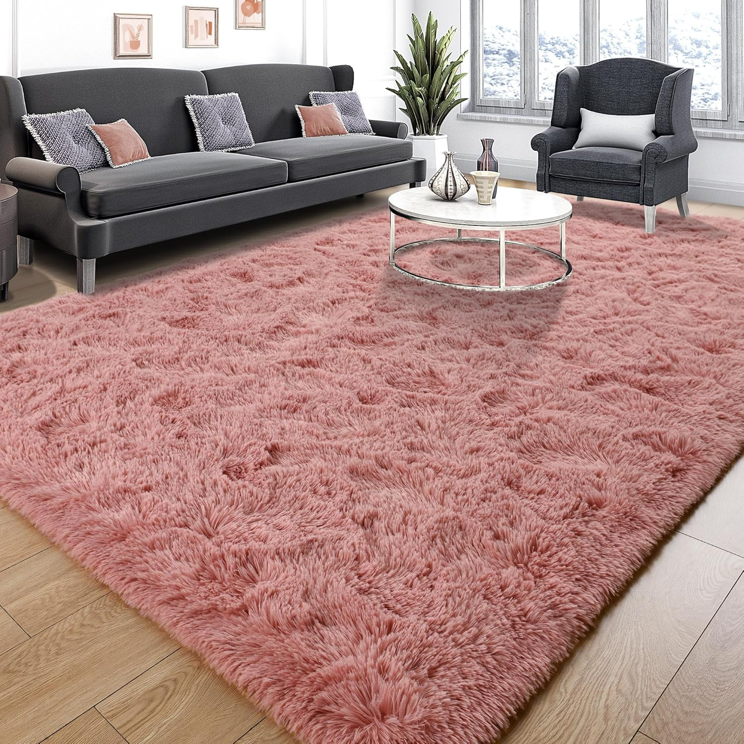 Alfombra supersuave y esponjosa para dormitorio y sala de estar, 1,2 x 1,8 m