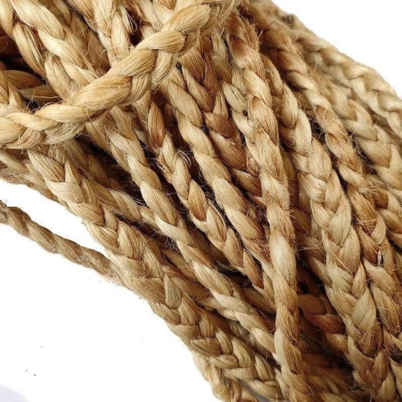 Hand Braided Jute Rug Bohemian Style, Natural Fiber Area Rug, Bohemian Boho Déco