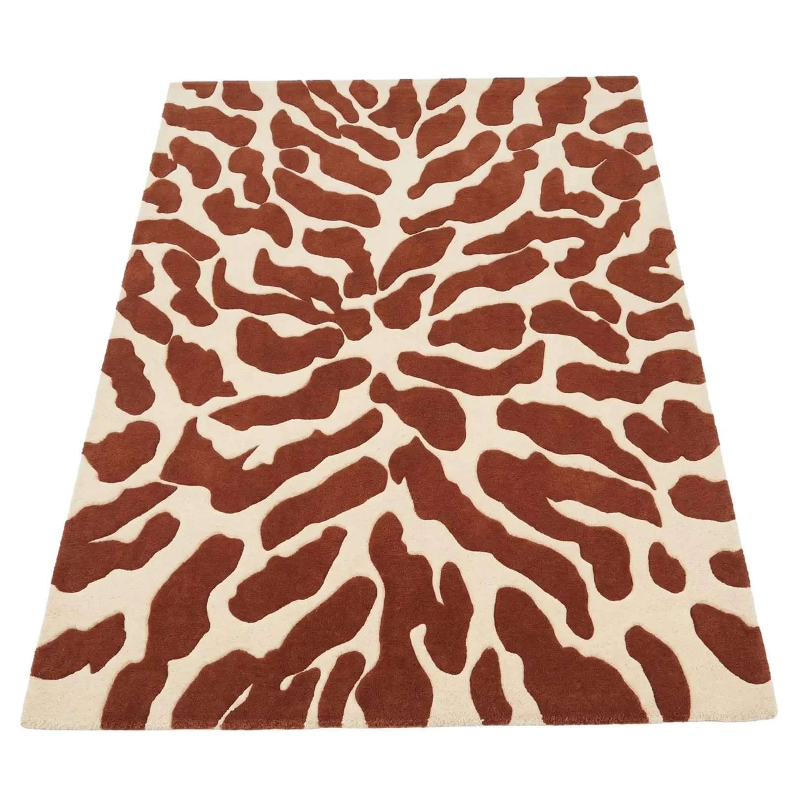 Hand-Tufted NZ Wool Cow Print Rug, Modern Abstract Animal Design Area Carpet Rug