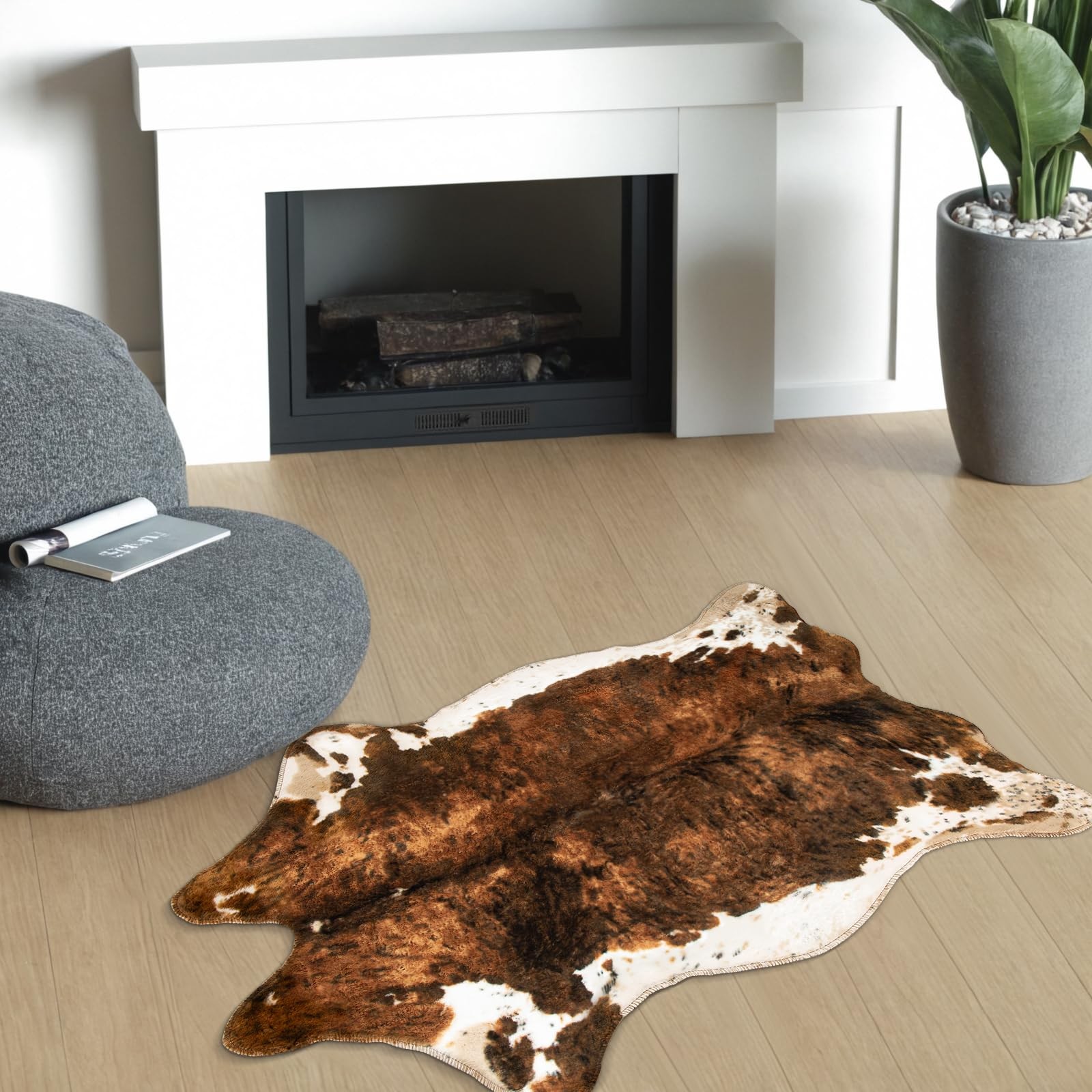 Faux Cowhide Cute Cow Print Rug 3.6×2.4 Ft Animal Area Carpet Non Slip Decor