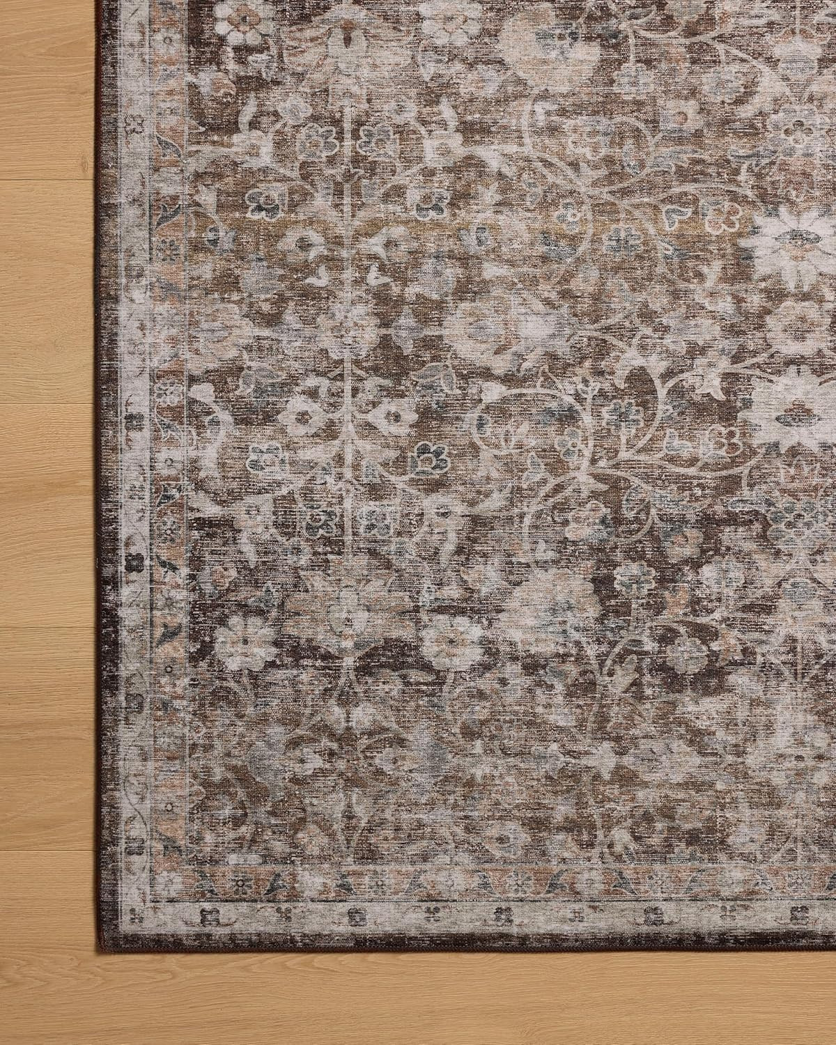Loloi Josie Collection Round Area Rug 6′ Earth/Natural, Machine Washable