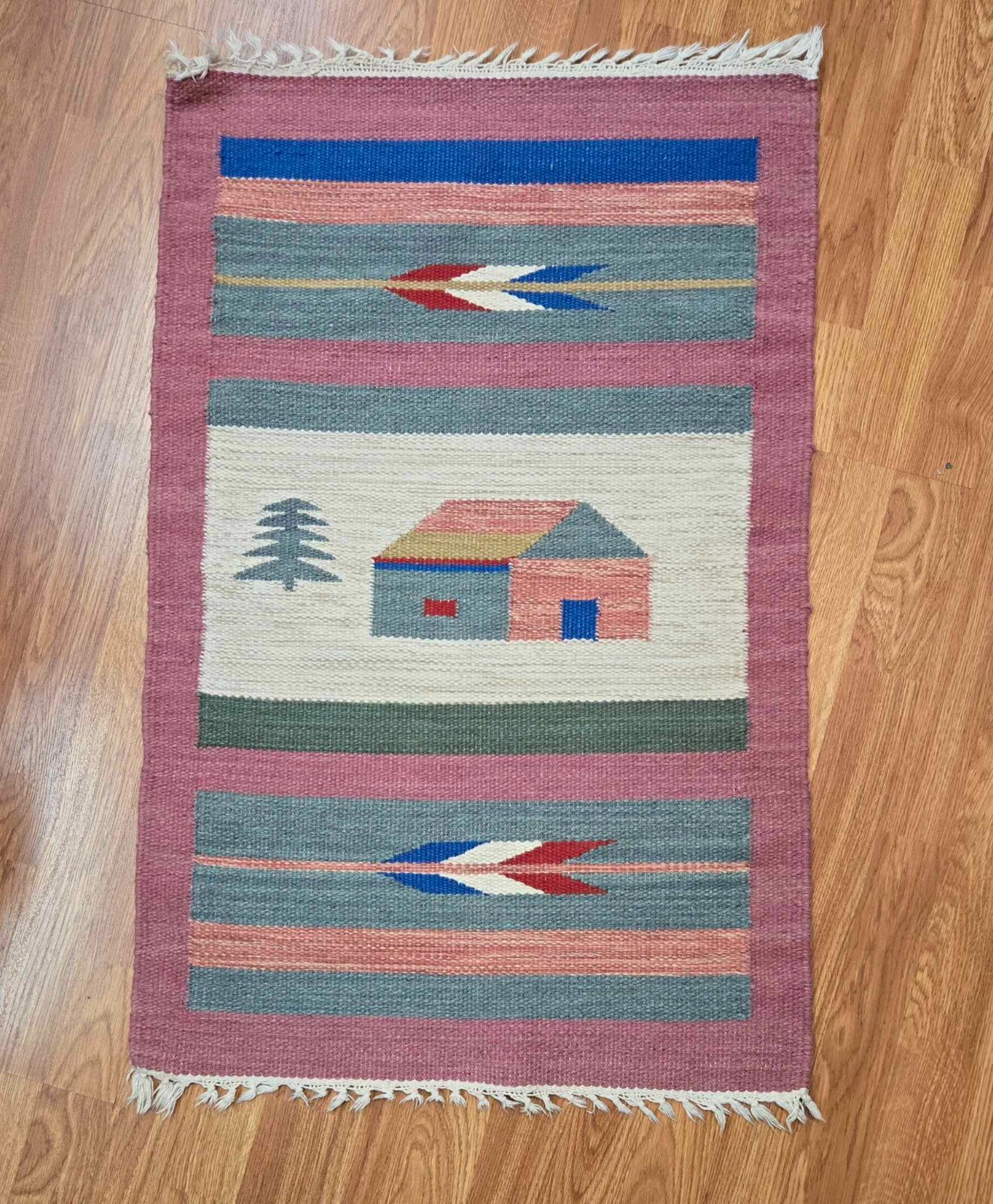 36×23.5″ Multi Colored Traditional Cotton Rug